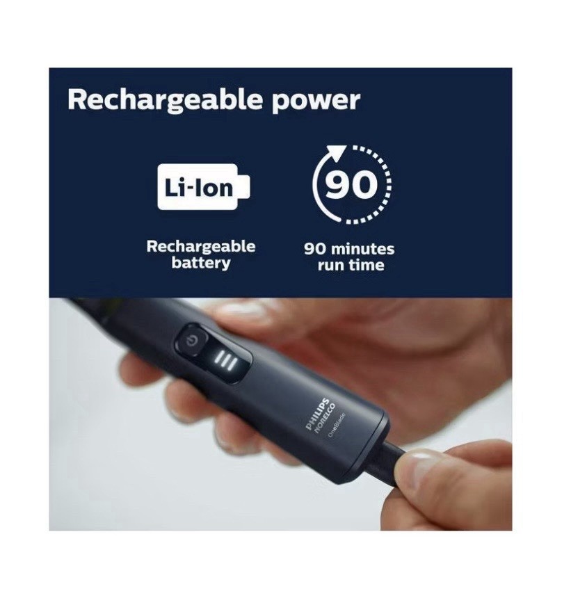 Philips Norelco OneBlade 360 Trimmer Wet/Dry Waterproof Face & Body 2 Heads