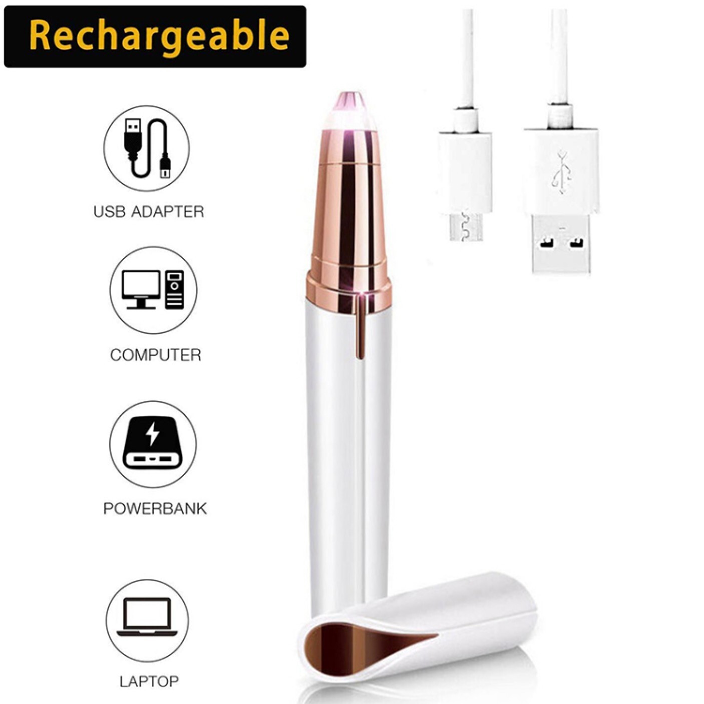 Womens Electric Face Eyebrow Trimmer Brows Razor Facial Epilator Hair Remover