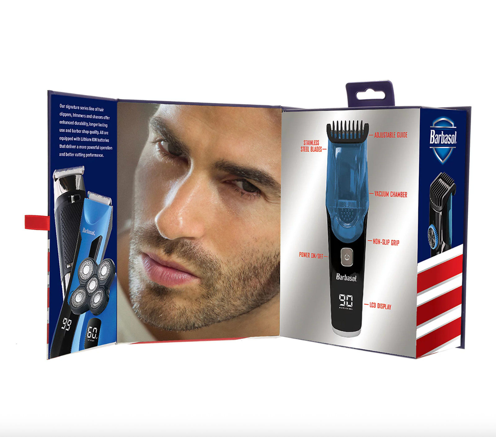 Barbasol Rechargeable Vacuum Beard Trimmer- Black