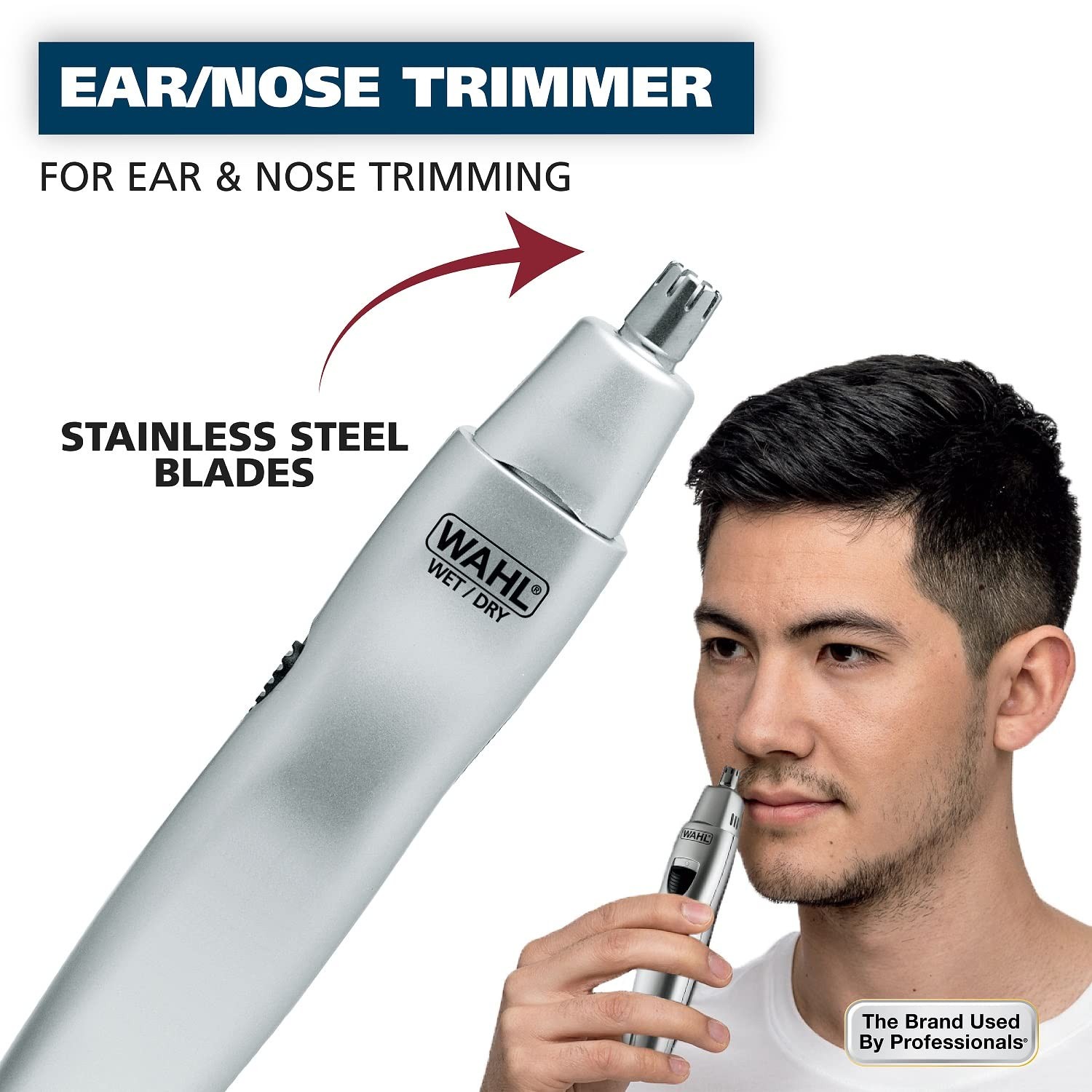 Wahl Men’s Battery Nose Hair Trimmer with Eyebrow and Neckline Grooming