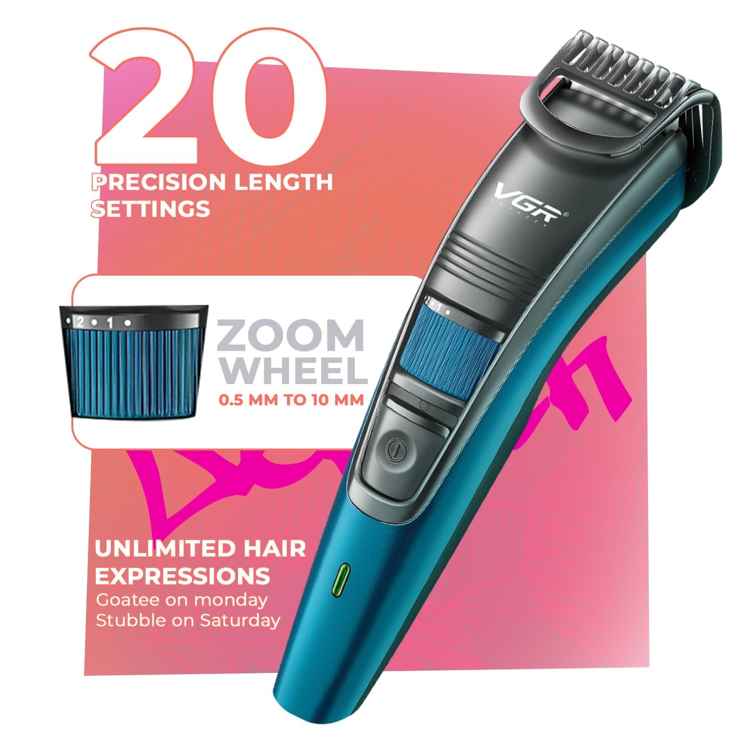 VGR V-052 Beard Trimmer for Men,VGR V-052,Blue