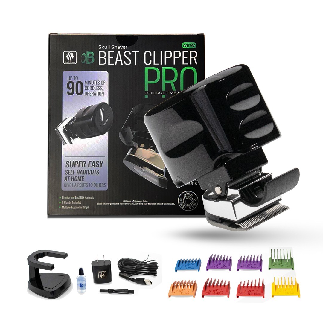 Beast Clipper PRO | Electric Hair Clipper for Head, Beard, and Mustache | 8 Comb