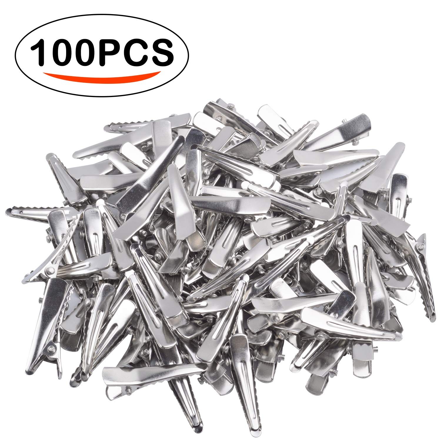 30MM Small Alligator Hair Clips, 100 Pieces 100 Count (Pack of 1), Silver