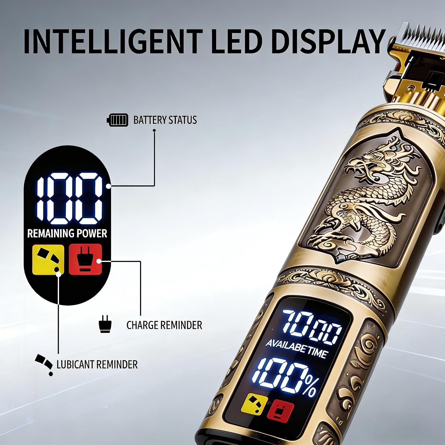 Pro 4-in-1 Hair Clipper Kit for Men, Cordless Trimmer, LED Display