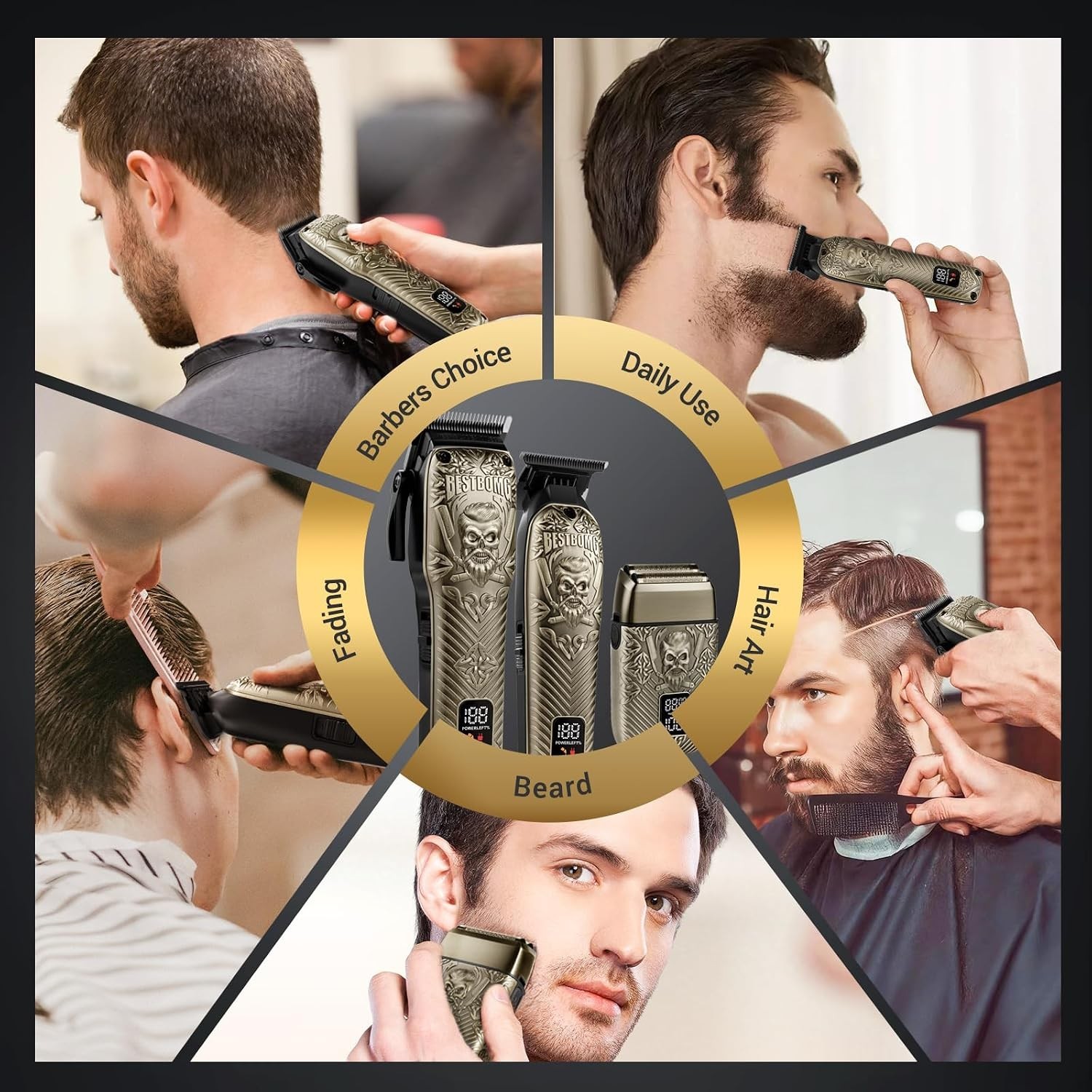 Hair Clippers Set for Men, Professional Hair Clippers, Beard Trimmer & Electric