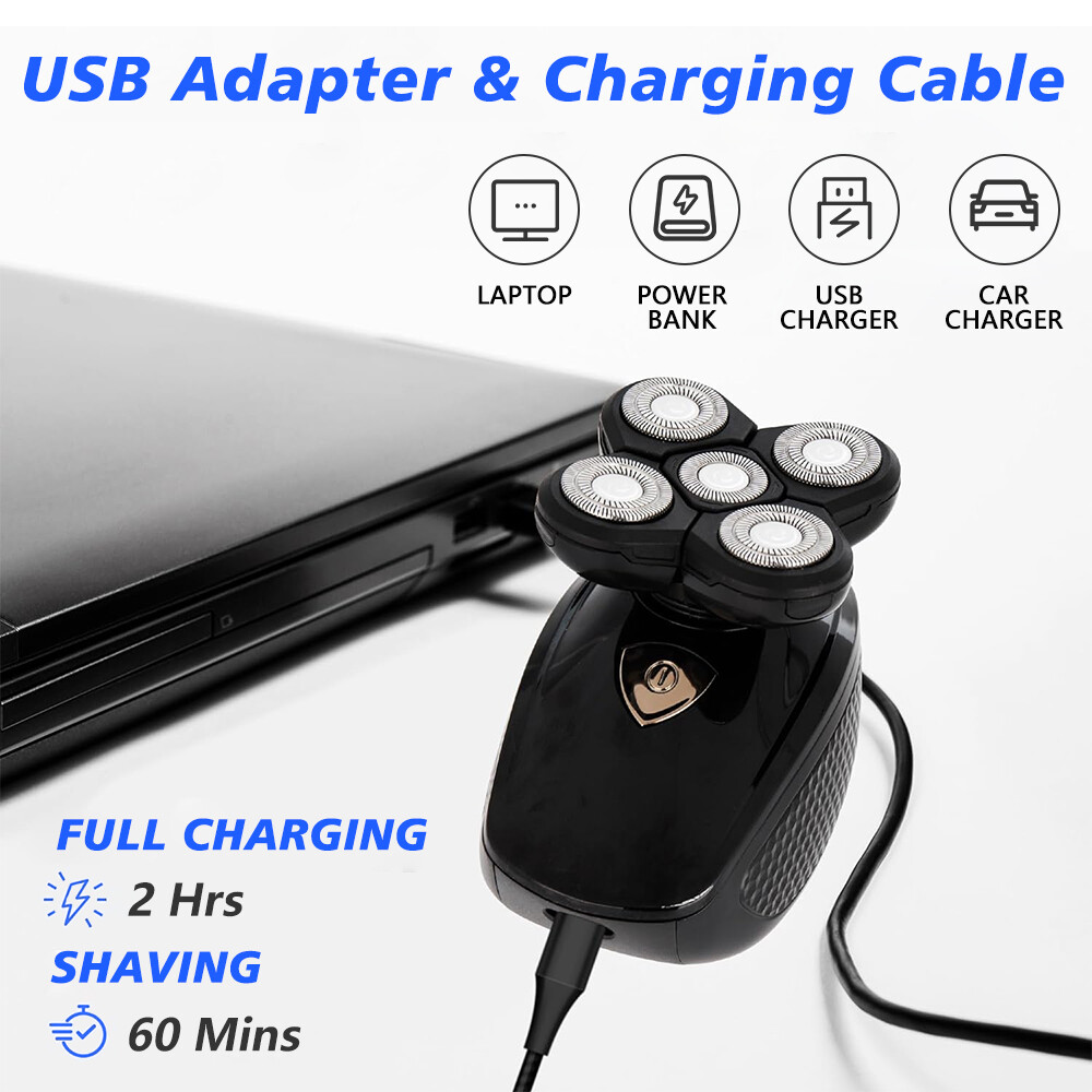 5D Electrica Maquina De Afeitar Para cabezas calvas Afeitadora Rasuradora Barba