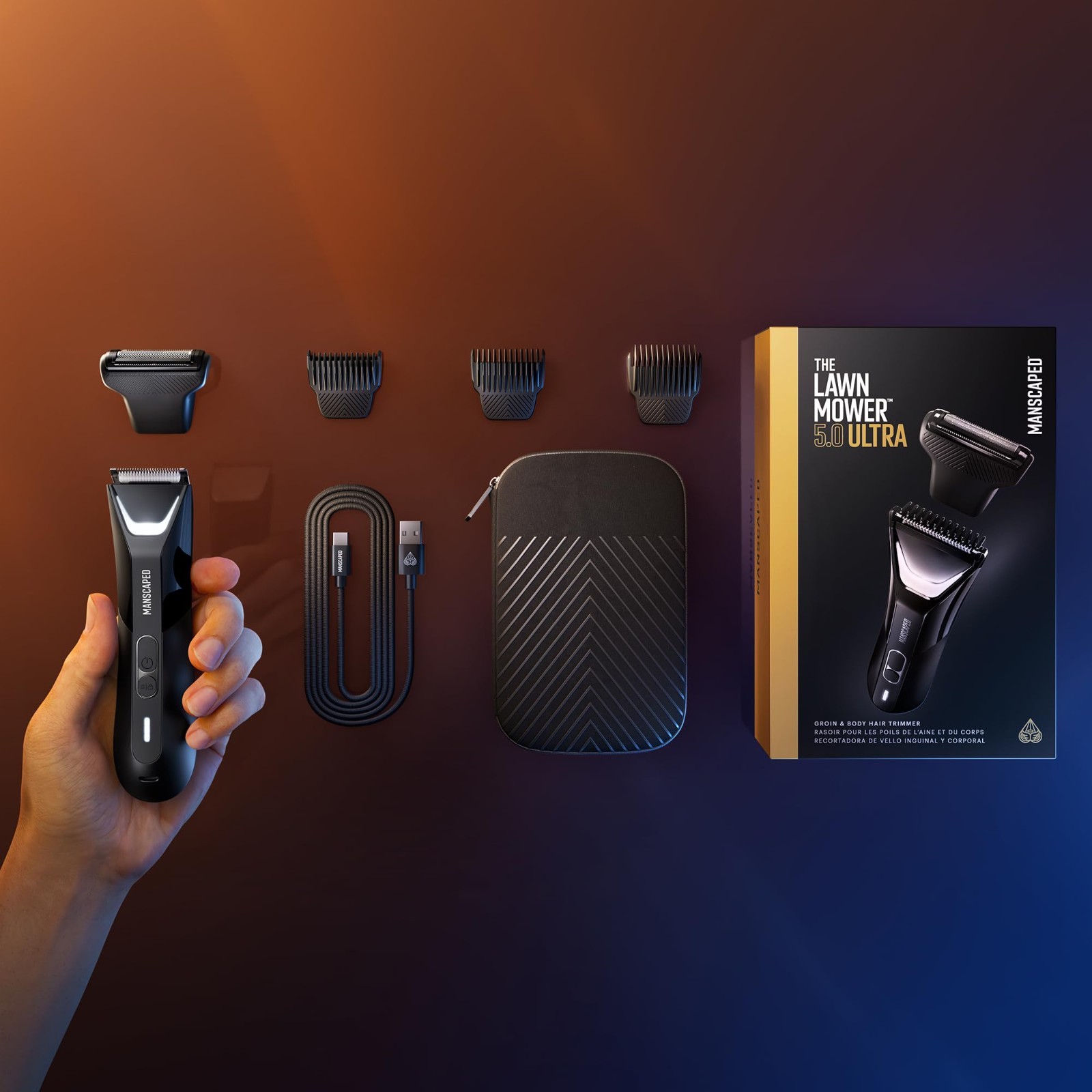 Waterproof Dual-Head Body Hair Trimmer – USB-C Rechargeable Groomer & Travel Cas