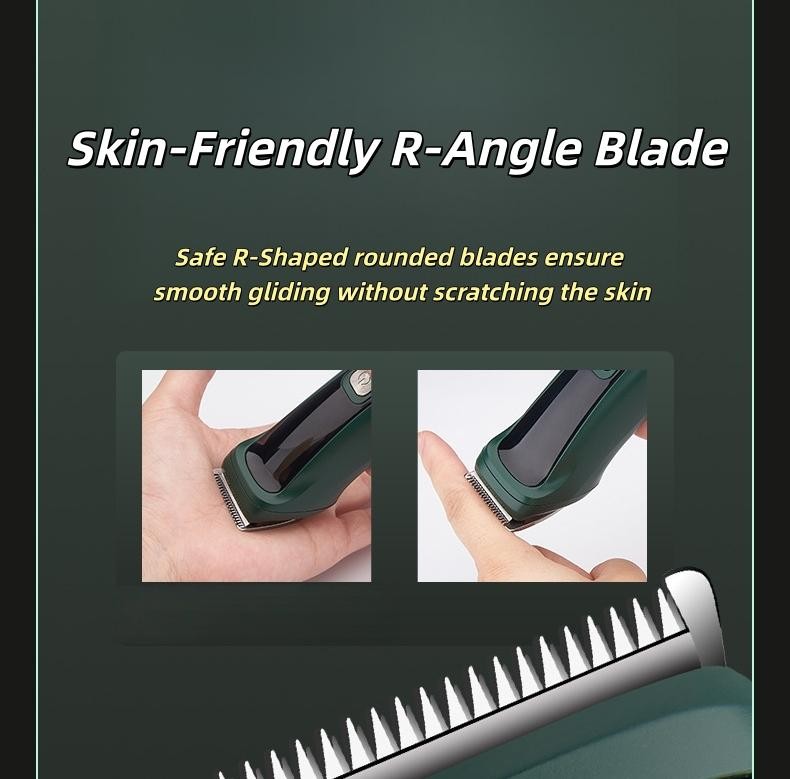 6-in-1 Cordless Hair Trimmer with LED Display, Quiet Clippers for Men, Washable