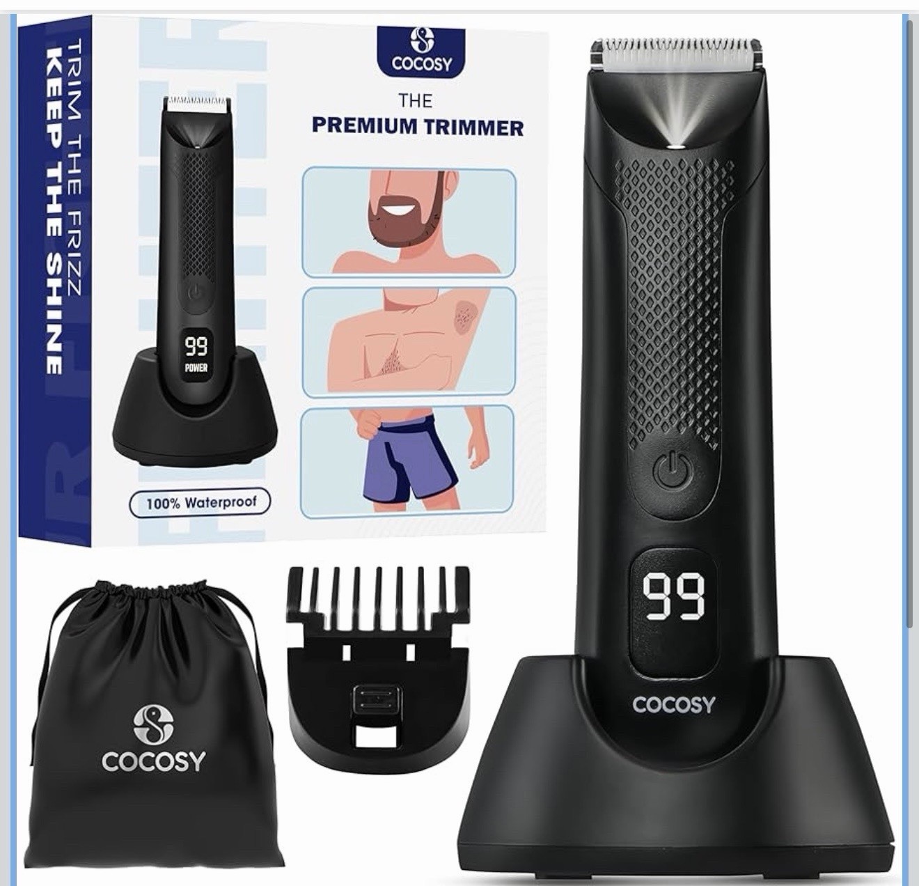 Body Hair Trimmer for Men – Ball Trimmer, Ceramic Blade, Waterproof Electric