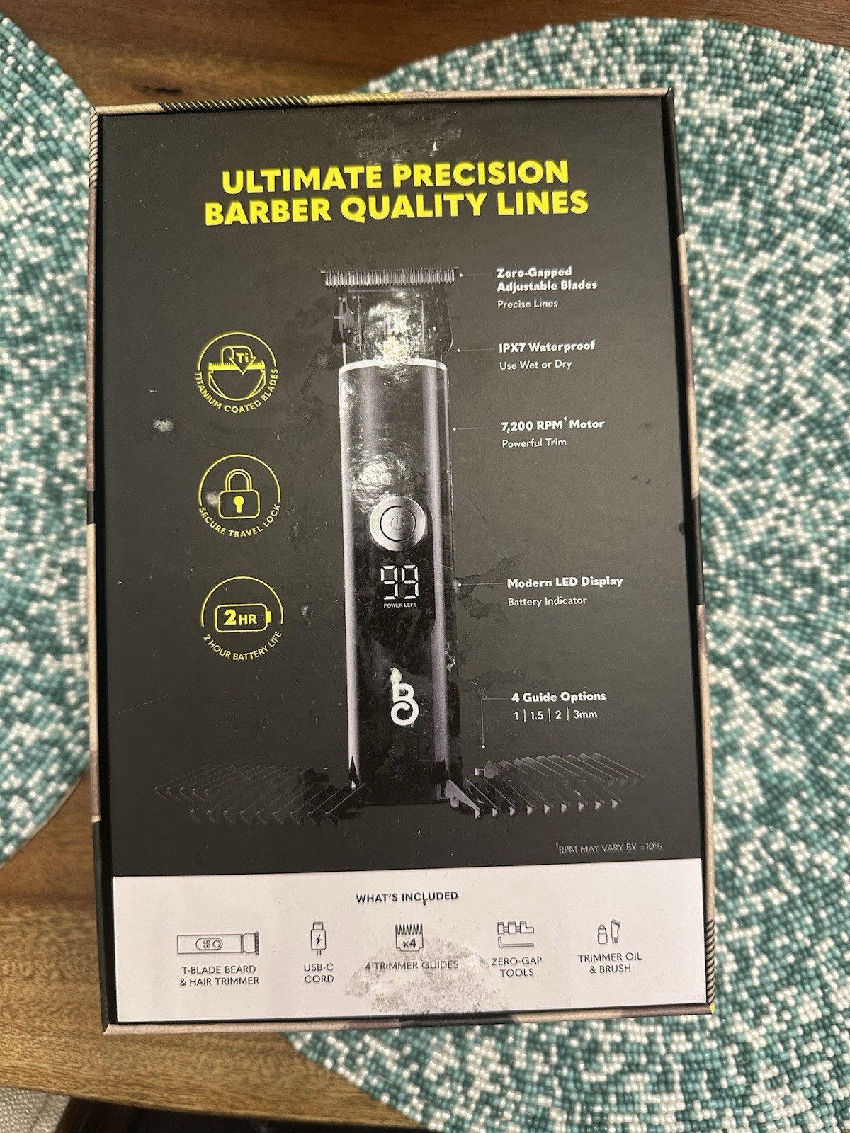 Beard Club T-Blade Beard Edger Trimmer for Beard/Hair USB Rechargeable Black