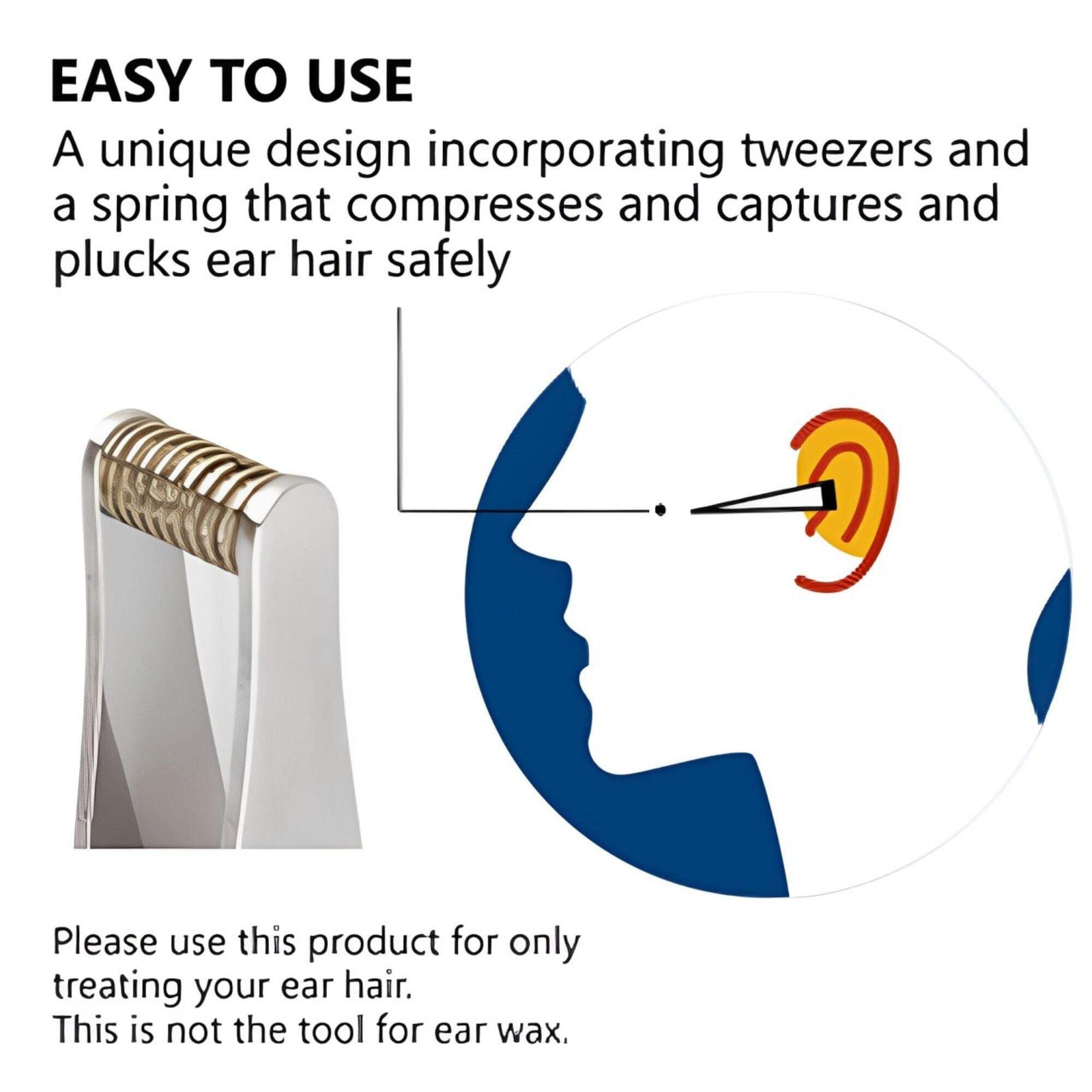 Seki Japan Ear Hair Trimmer Clipper Cutter Tweezers Shape for Hair Removal