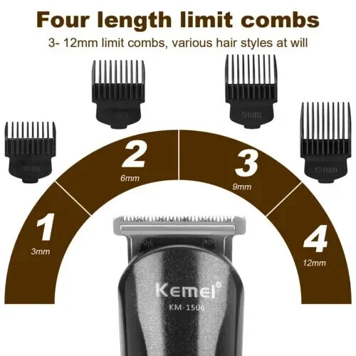 Kemei Professional Hair Clippers Cordless Trimmer Beard Cutting Machine Barber