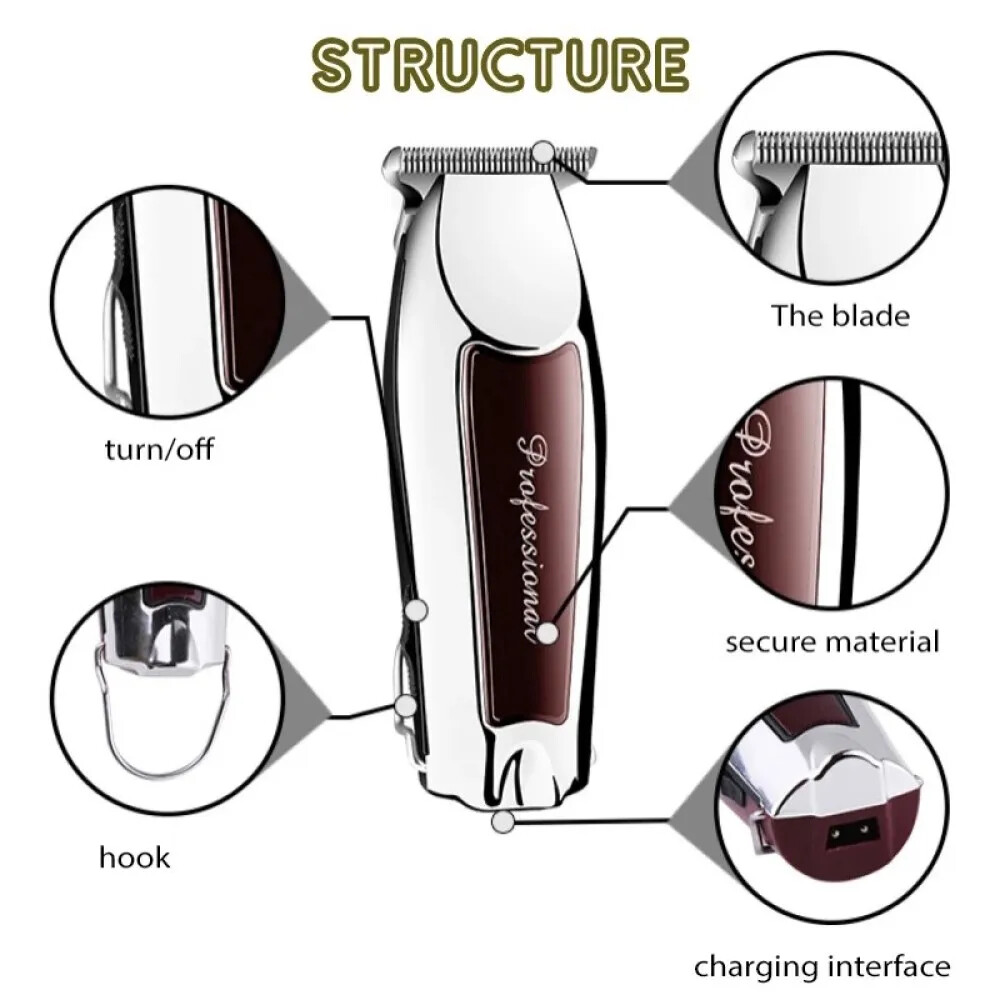 Rechargeable Cordless Hair Trimmer for Men Grooming Professional Electric Hair C
