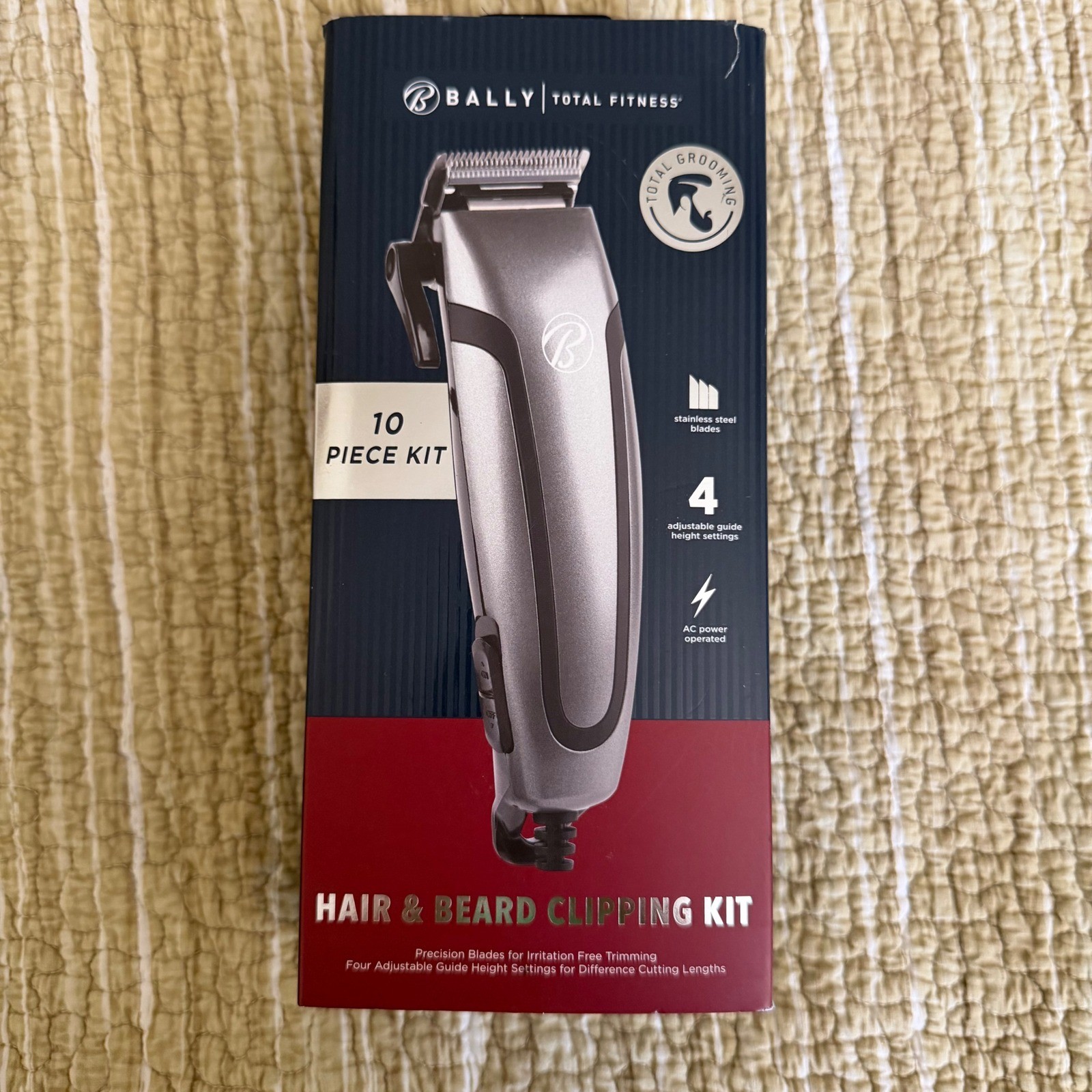 Bally Total Fitness Hair and Beard Clipping Kit 10 Piece Set Stainless Steel New