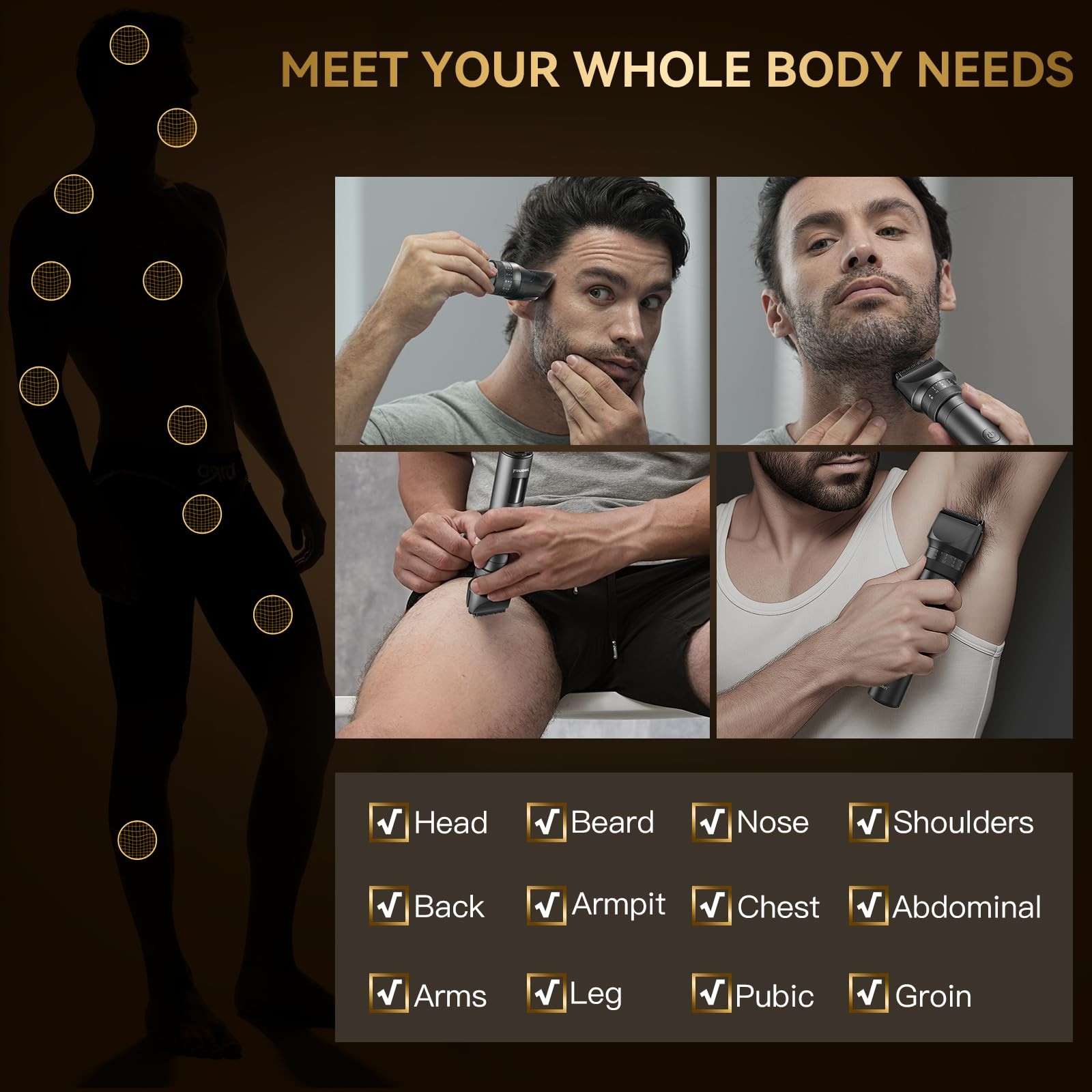 Beard Trimmer for Men, 42 Adjustable Length Setting Mustache Trimmer