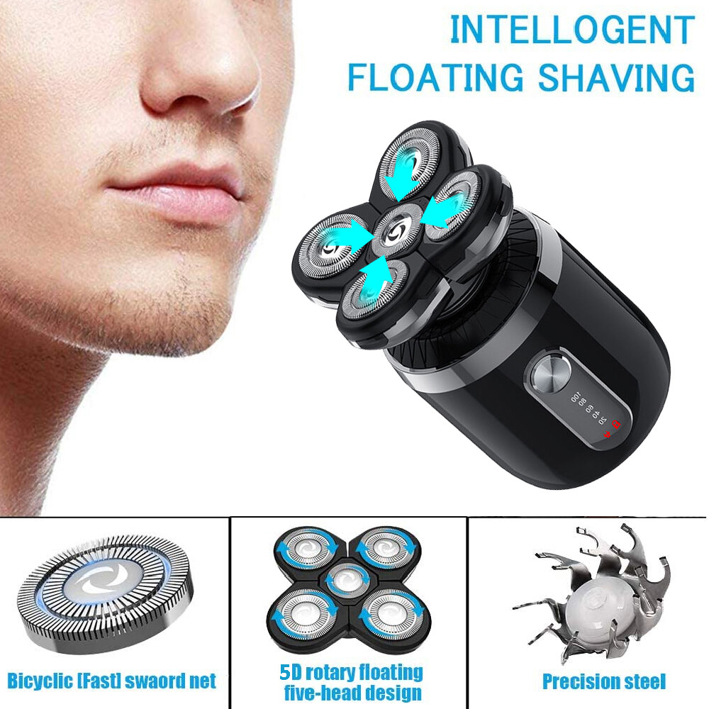Wet Dry Electric Bald Head Razor For Men 5D Close Shave Shaver Baldhead Clipper