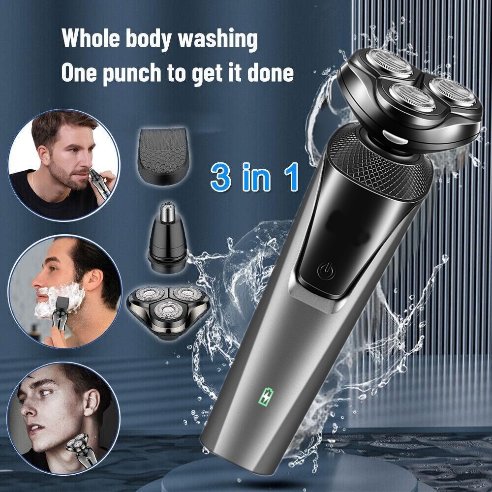 Electric Shaver Rechargeable Razor Wet Dry Nose Beard Trimmer For Men Waterproof