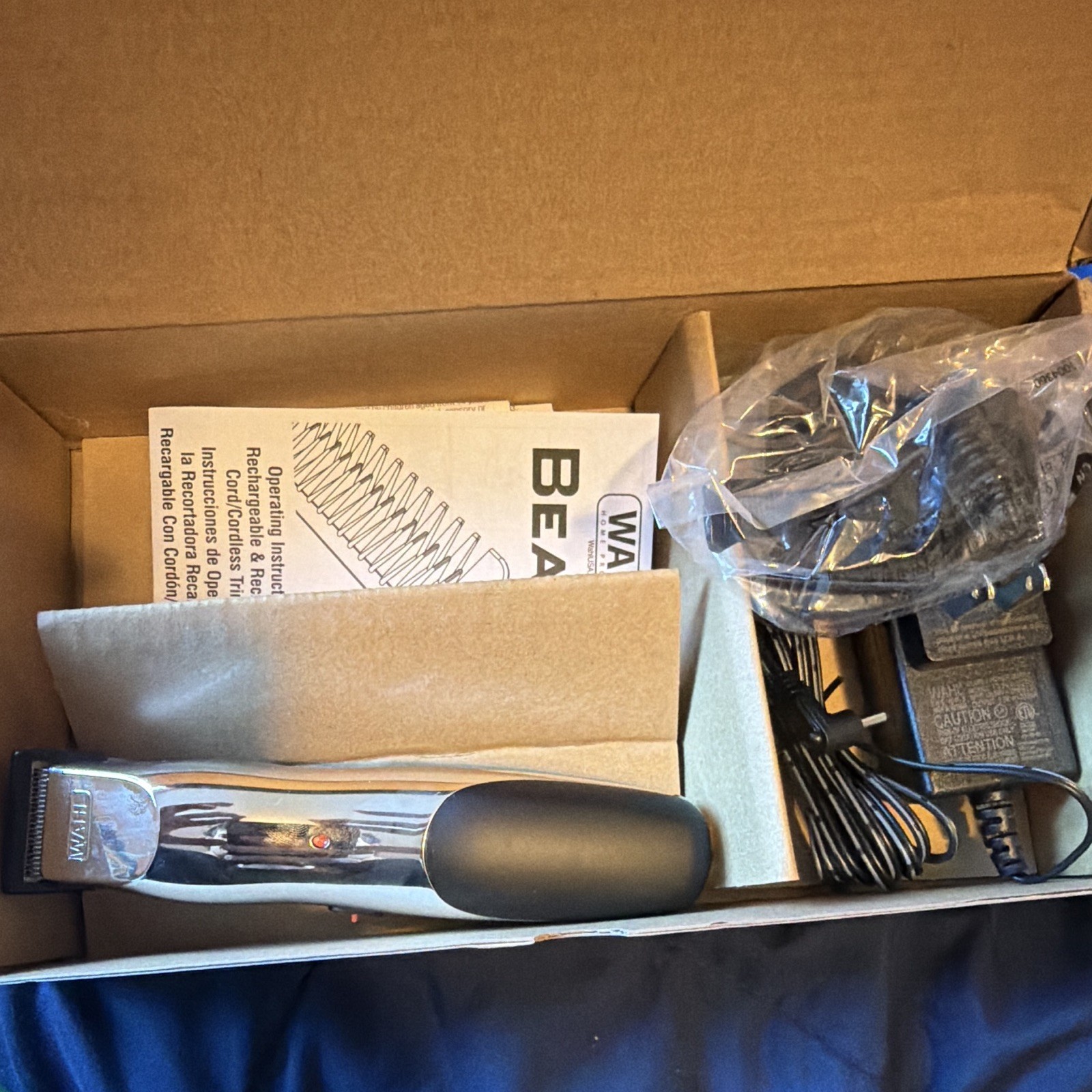 Wahl Groomsman Rechargeable Beard Trimmer, Silver/Black, MPN 5622