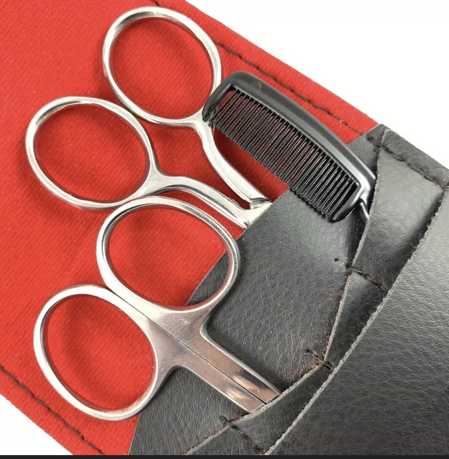 1 Set Beard Mustache Nose Ear Scissors Comb Trimming Kit Facial Hair Trimmer