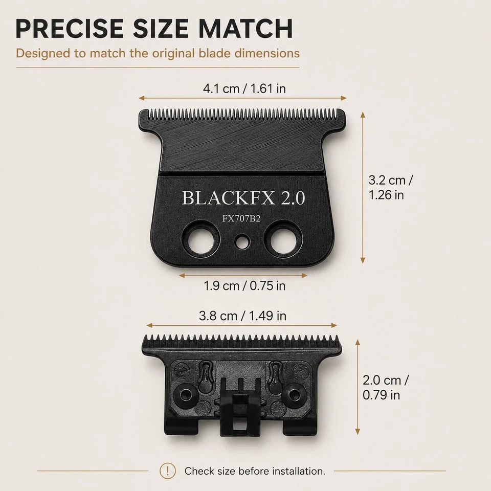 FX707Z Replacement Blades Fits for BaBylissPRO Trimmers FX787 FX726 Series Black