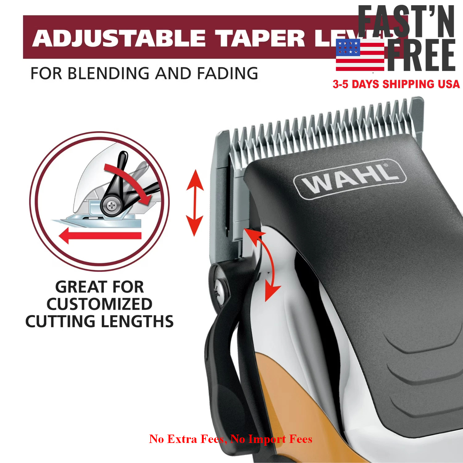 Wahl Extreme Grip Pro Corded Hair Clipper No Slip Men Women Home Use Hot NEW