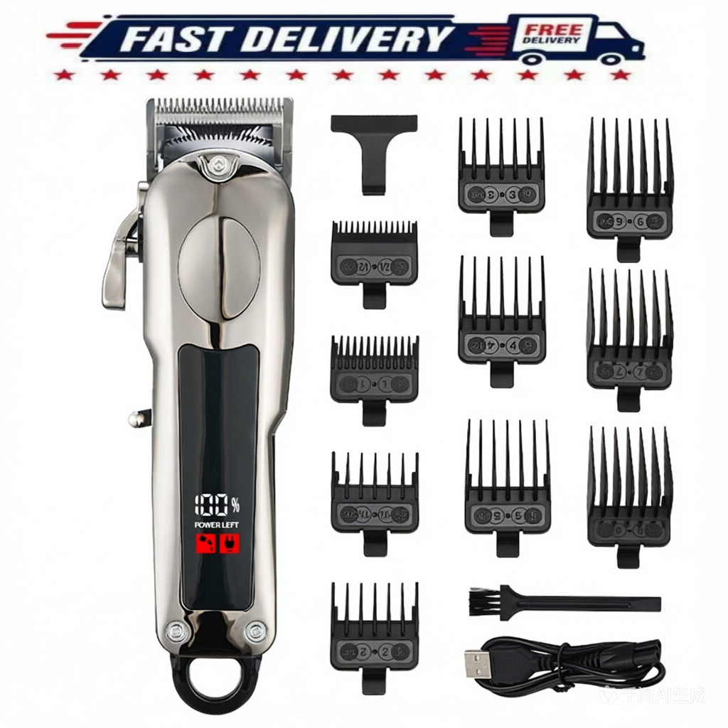 Professional Hair Clippers Trimmer Mens Barber Hair Cutting kit Machine Cordless