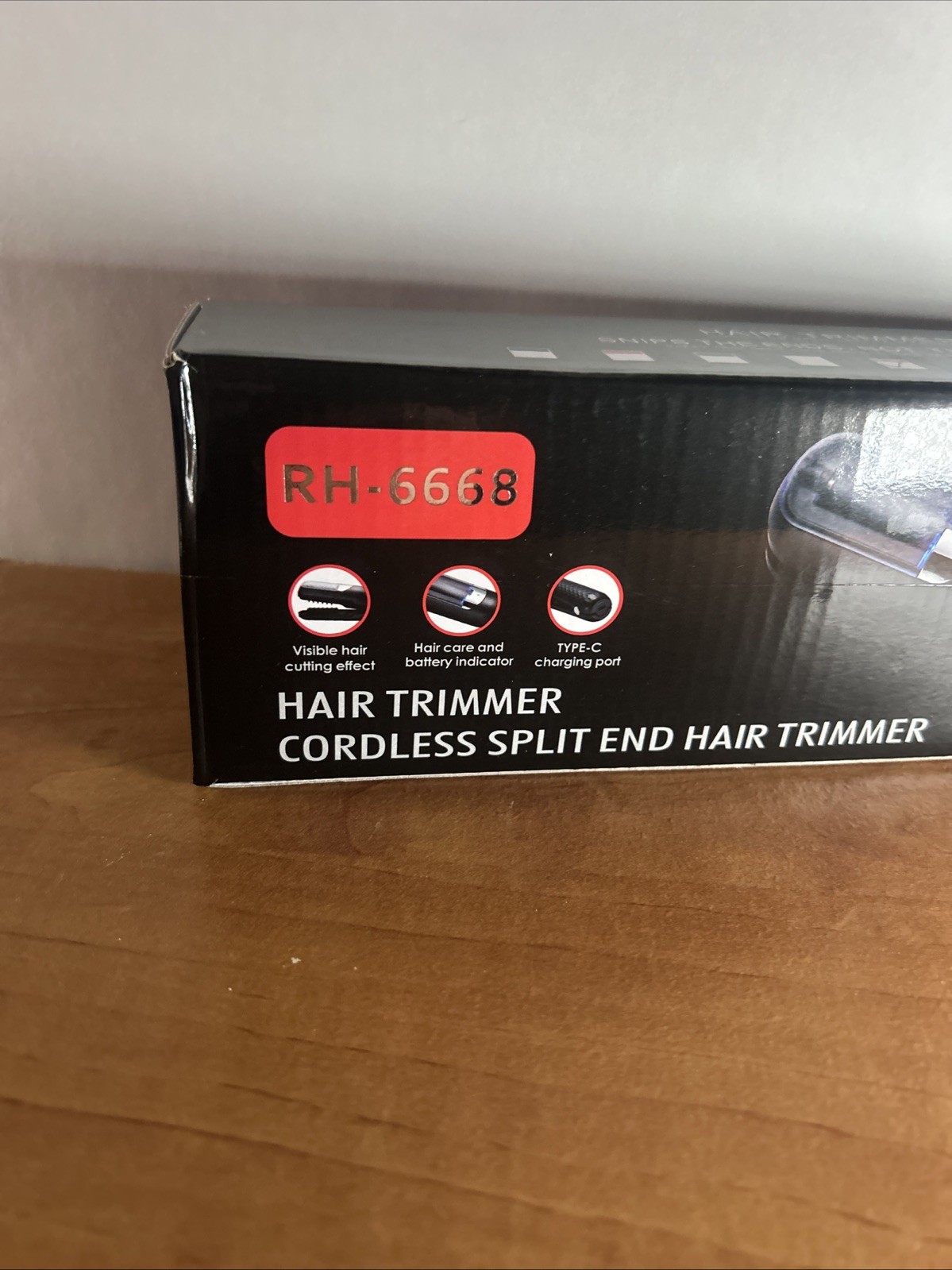 RH-6668 Cordless Split End Hair Trimmer Black Type-C Charging Port