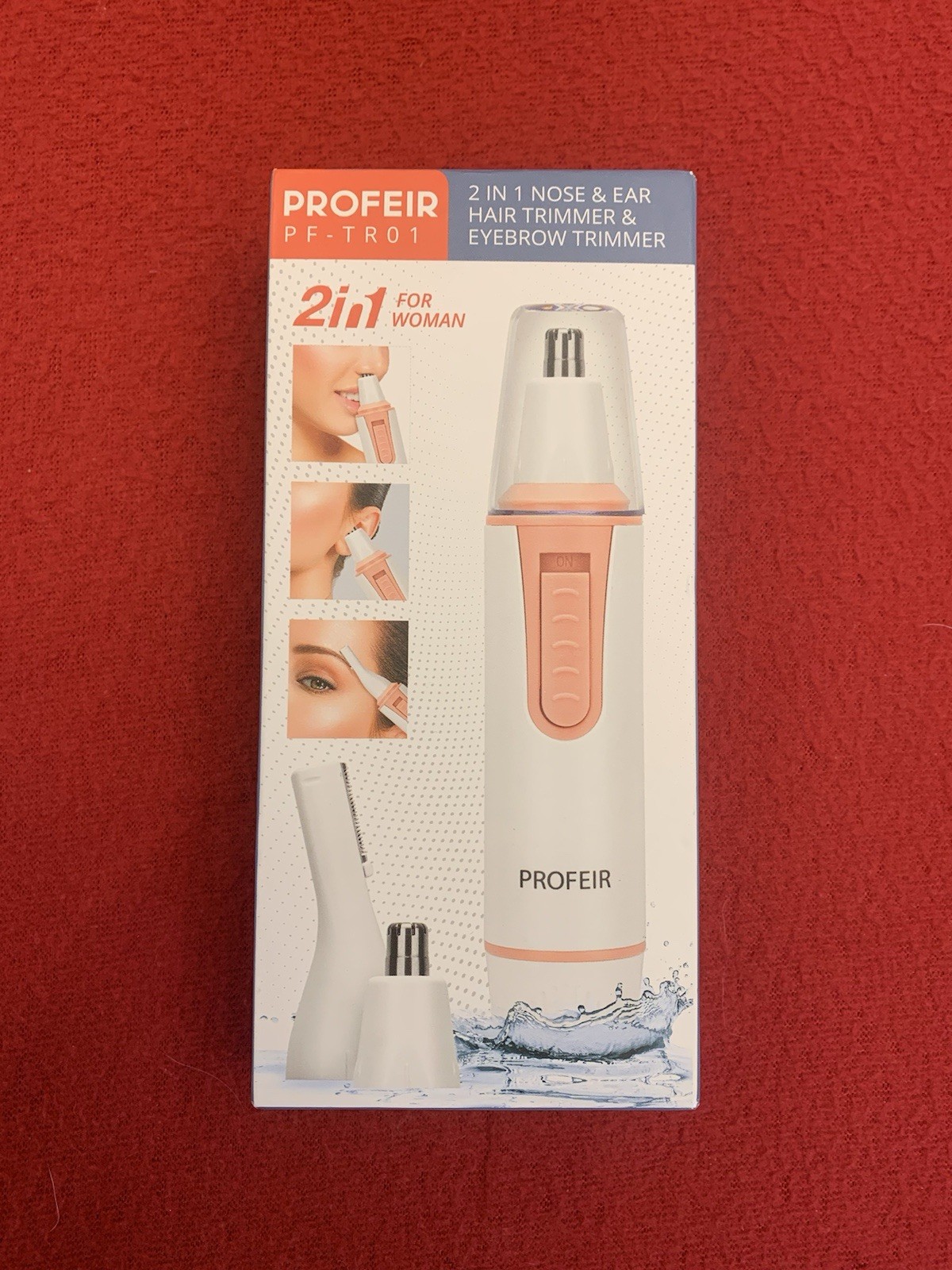 PROFEIR 2-In-1 Nose Ear Brow Hair Battery Powered Precision Trimmer PF-TR01 #p59