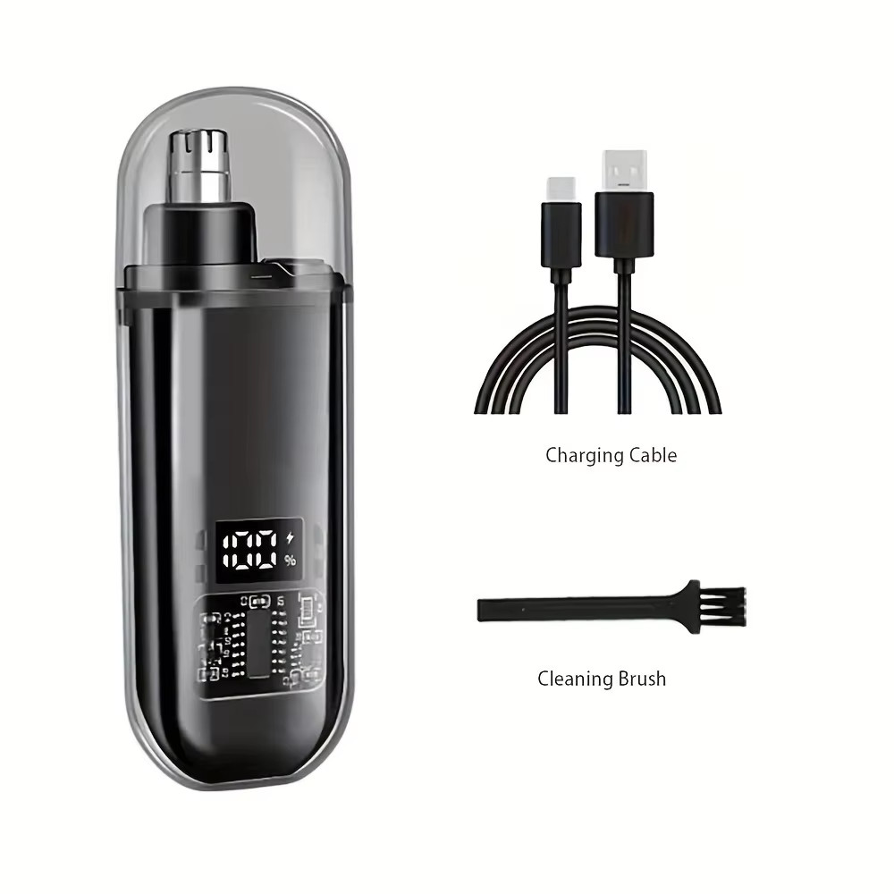 Nose Ear Hair Trimmer for Men – USB C Rechargeable Portable Fast Charge, Compact