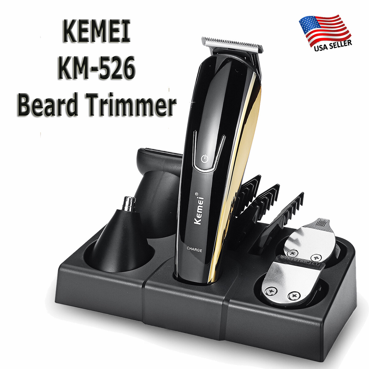 KEMEI 8 IN 1 Cordless Beard Trimmer For Men Hair Clippers Trimmer KM-52