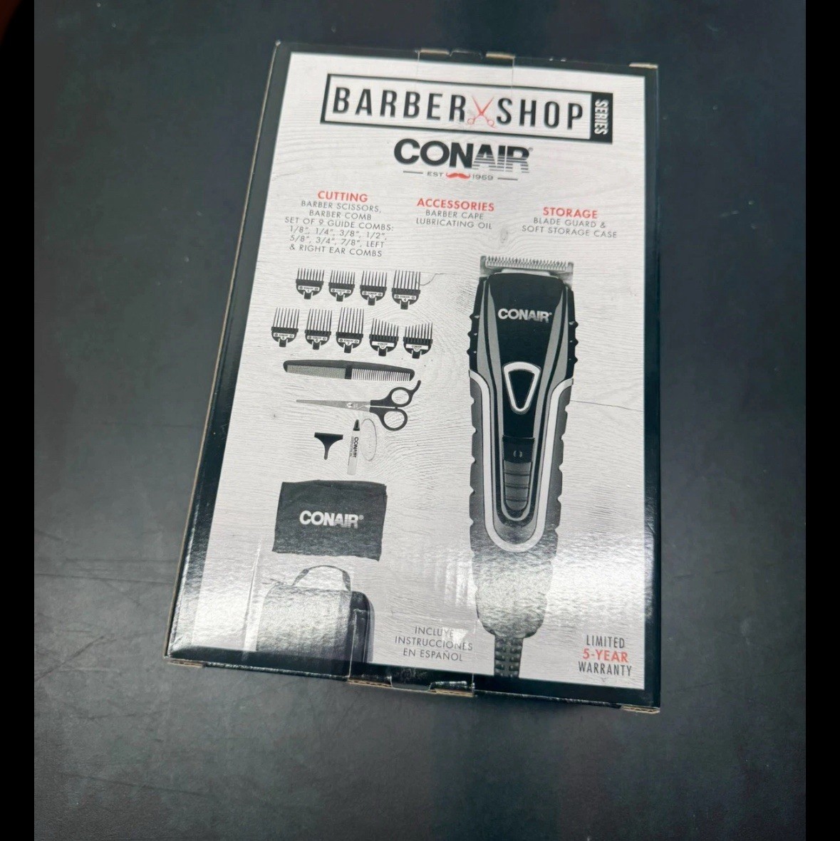 Conair – HC2000 – Barbershop No-Slip Grip Clippers 20 Piece Home Haircut Kit New