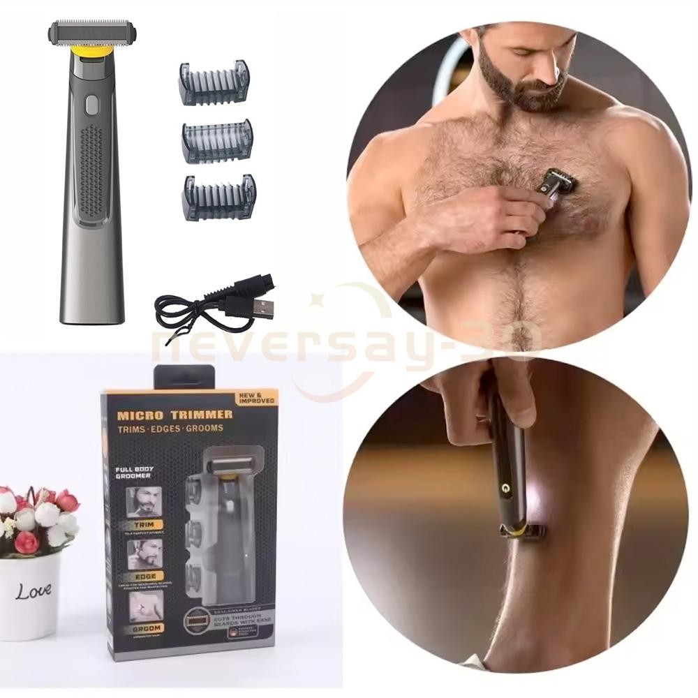 Rechargeable Beard & Body Razor that Trims, Edges, Shaves, and Grooms