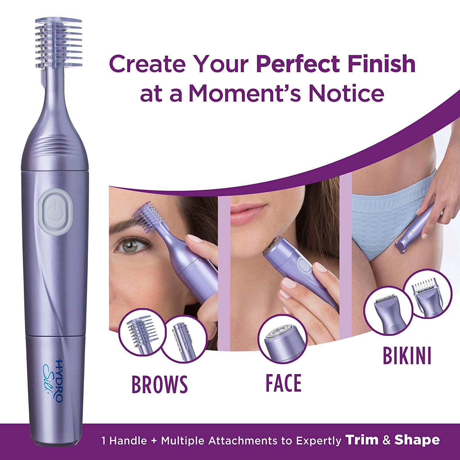 Schick Hydro Silk Perfect Finish Trimmer 8-in-1 Grooming Kit for Women-Free Ship