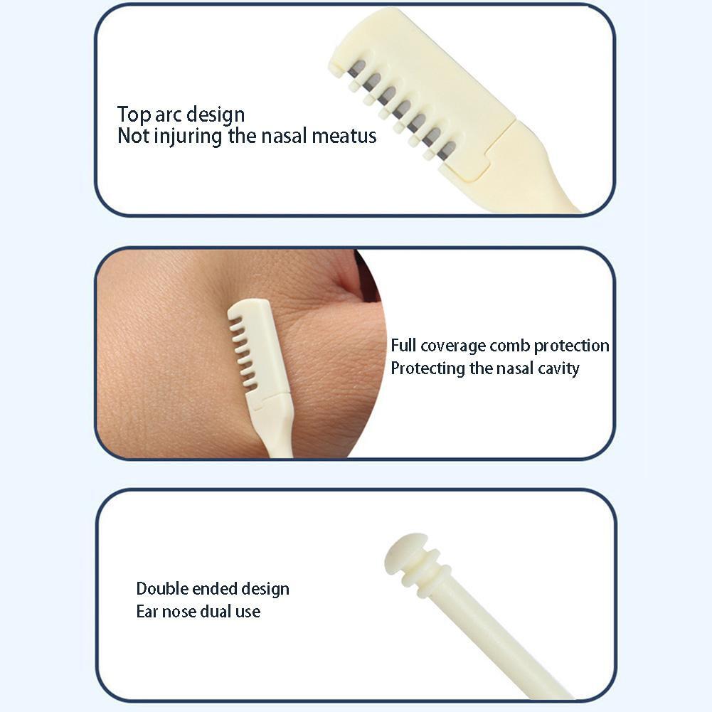 Nasal Hair Cutter Washable Double Head with Cleaning Brushes Nose Hair NICE NEW