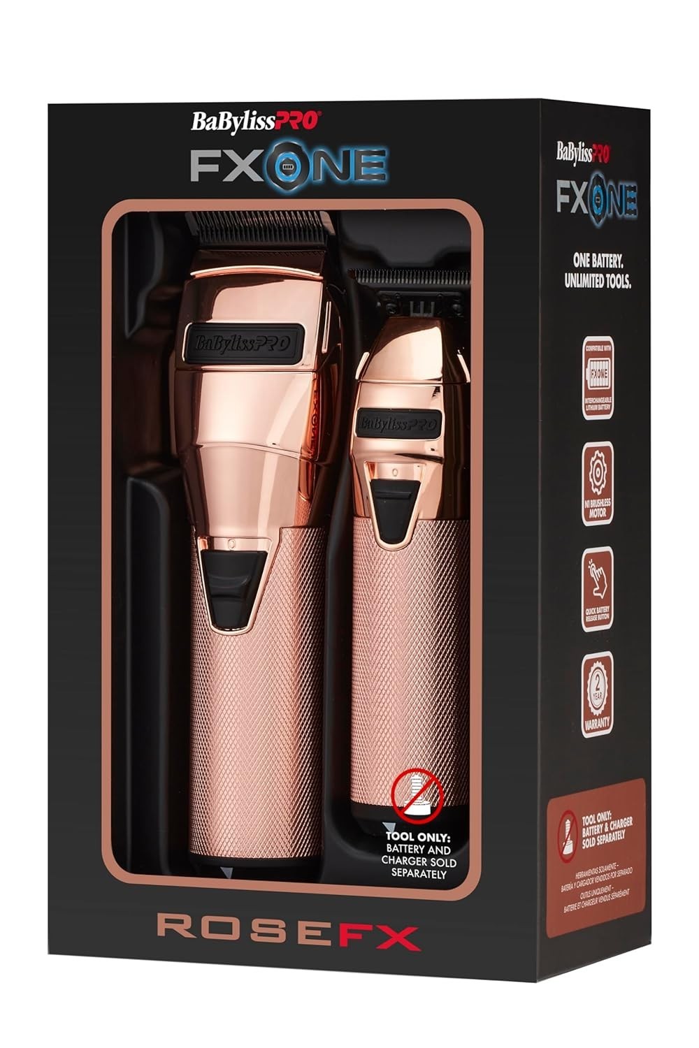 NEW BaByliss PRO Rose Gold FXONE Professional Clipper & Trimmer & Dual Battery