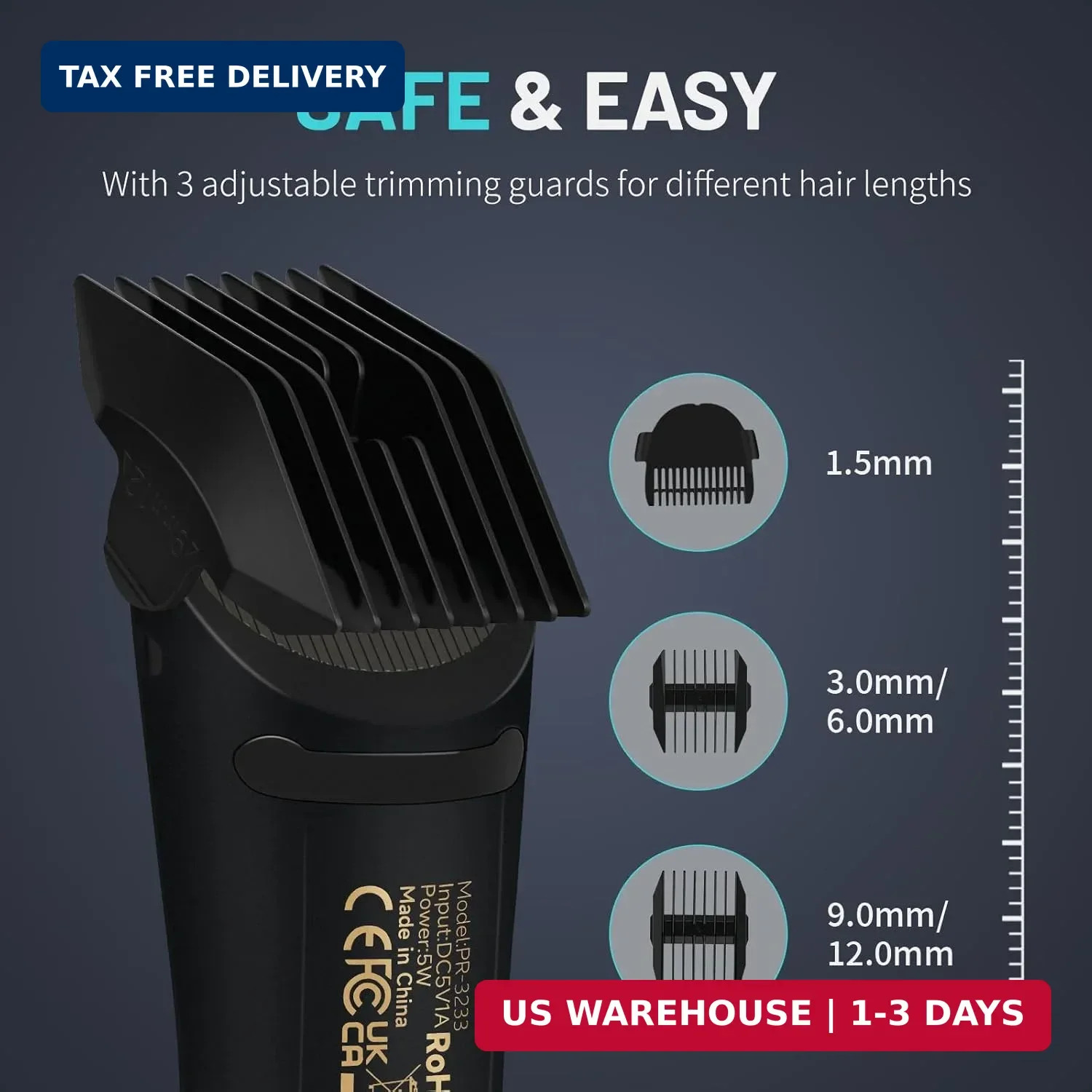 PRITECH Manscape Body Hair Trimmer – Waterproof Pubic Hair Ball Trimmer, Ceramic