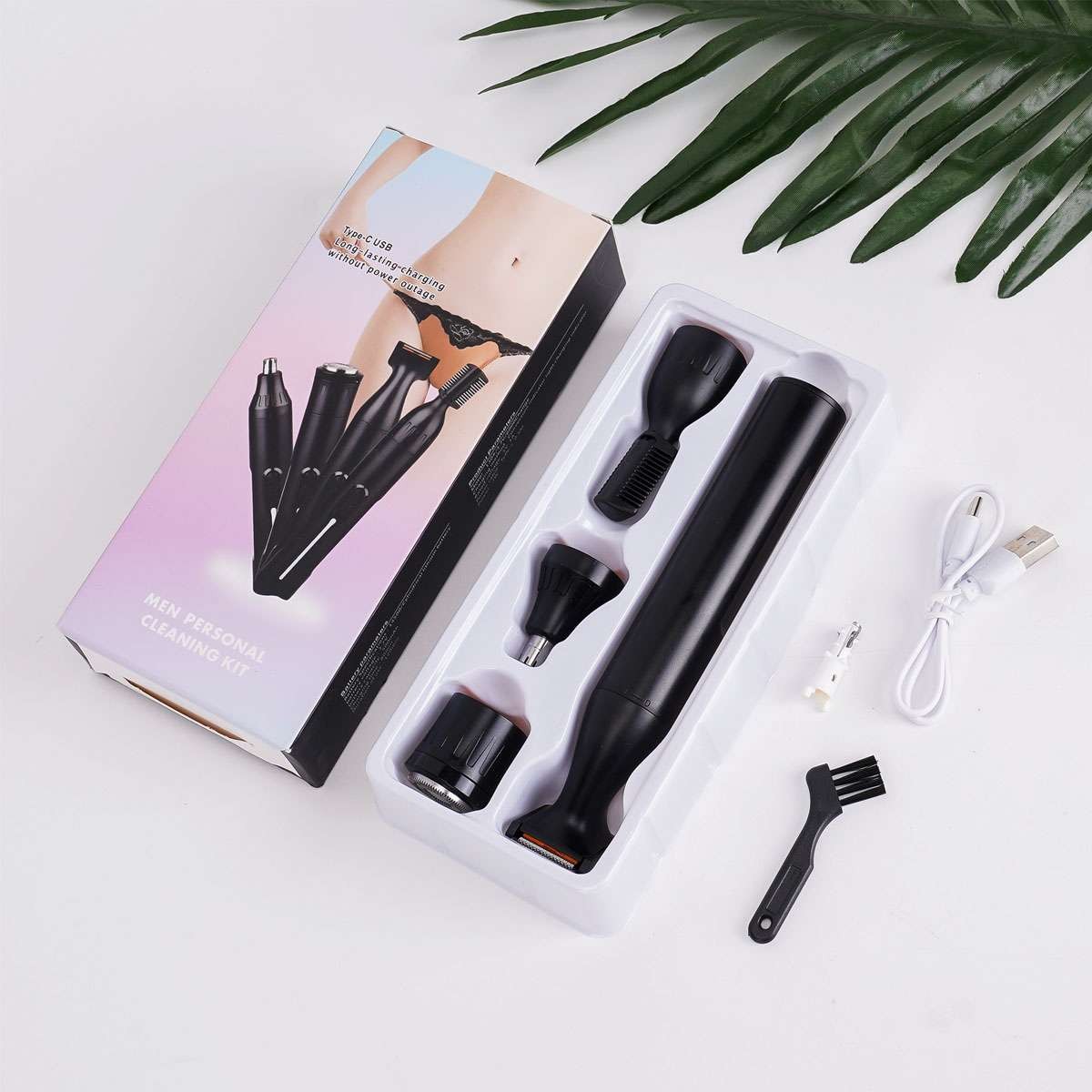 4 In 1 USB Rechargeable Nose Hair Trimmer Beard Electric Shaver Cordless Clipper