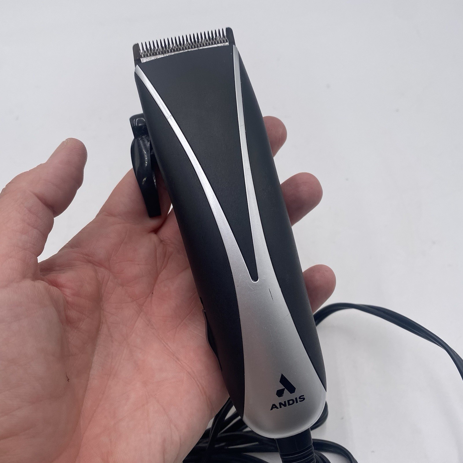 Andis Electric Clipper Hair Cutter Model PM-10 Silver Black Tested Working