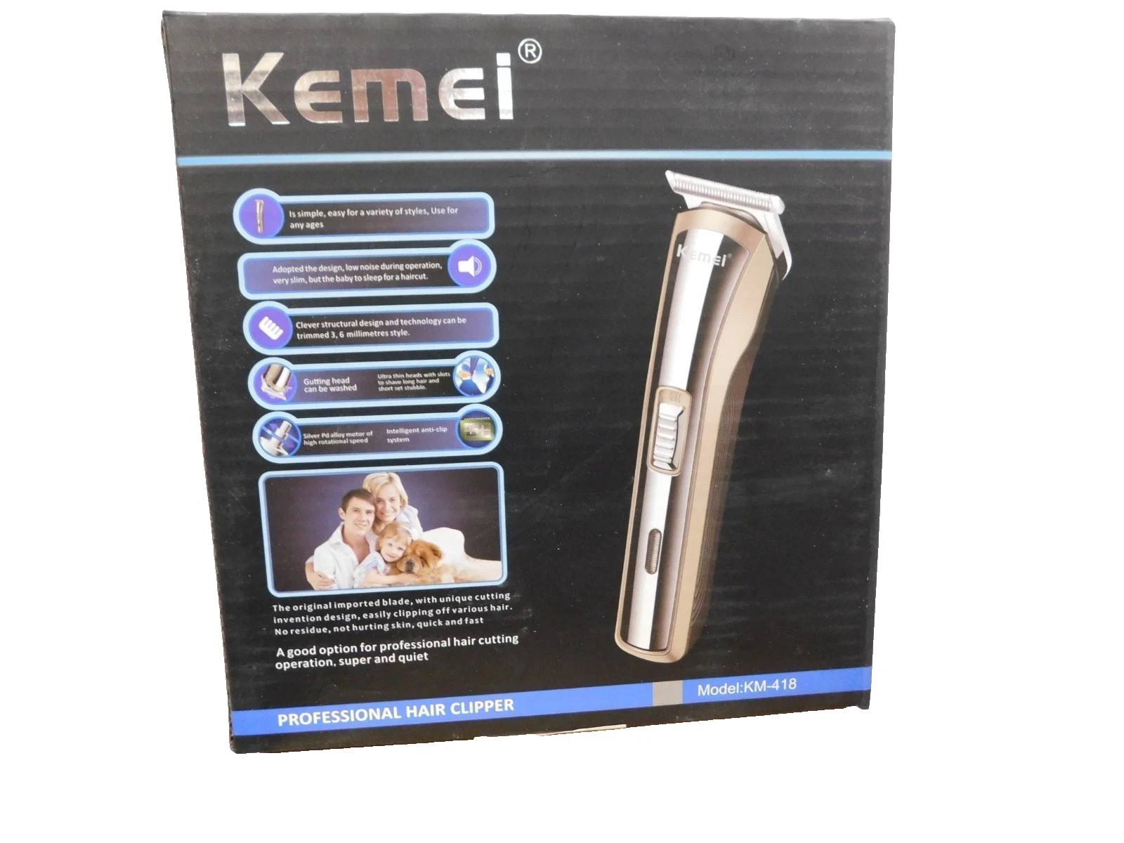 Kemei Rechargeable Professional High Quality Advanced Shaving System-KM-418