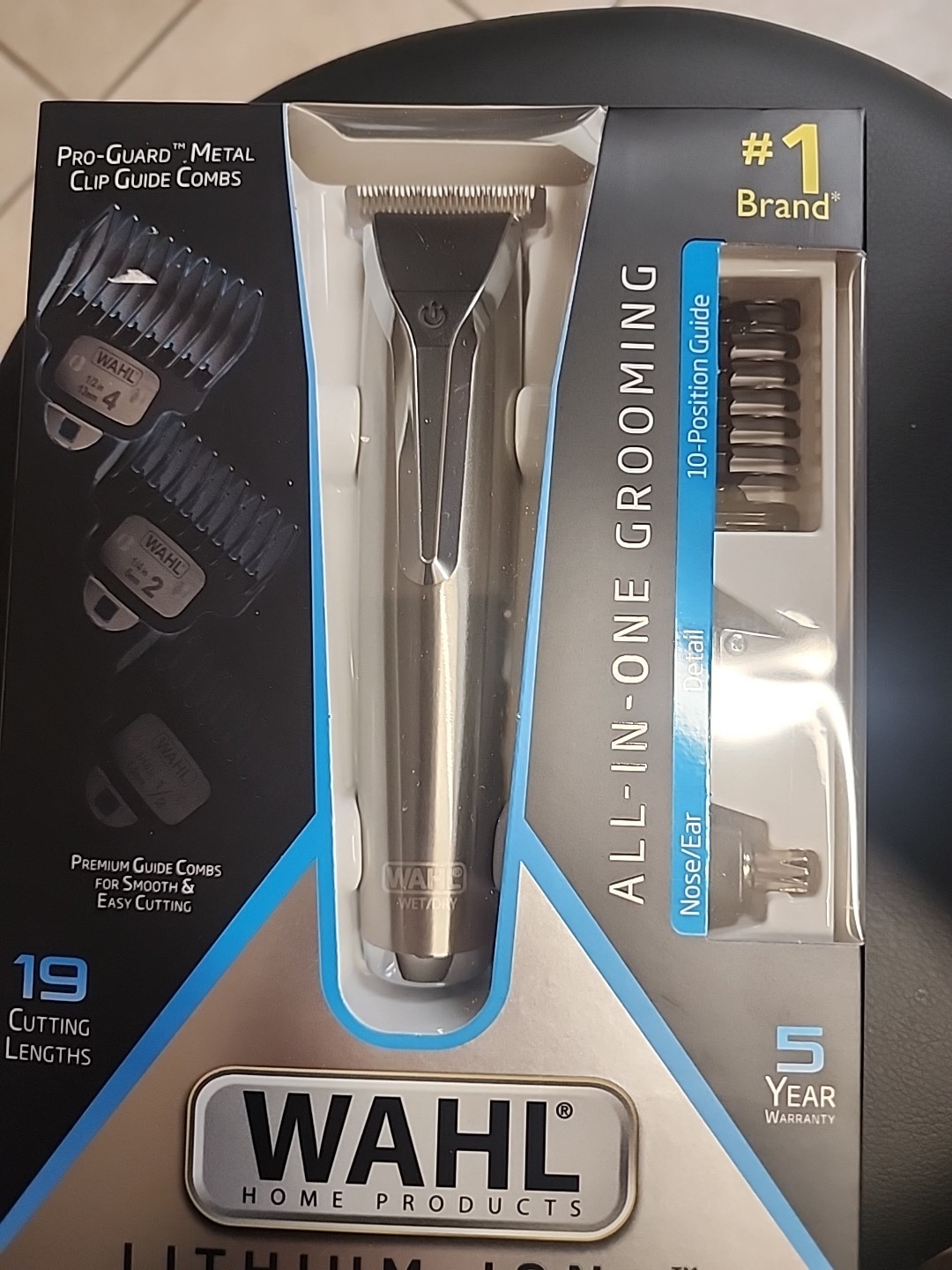 WAHL Lithium Ion STAINLESS STEEL TRIMMER All-in-One Grooming Kit HAIR EAR NOSE