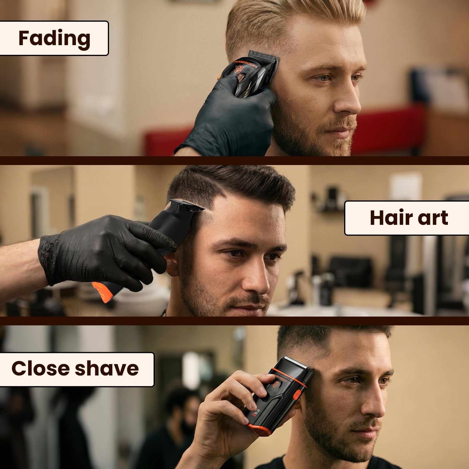 9000 RPM Professional Hair Clippers, Cordless Mens Grooming Kit