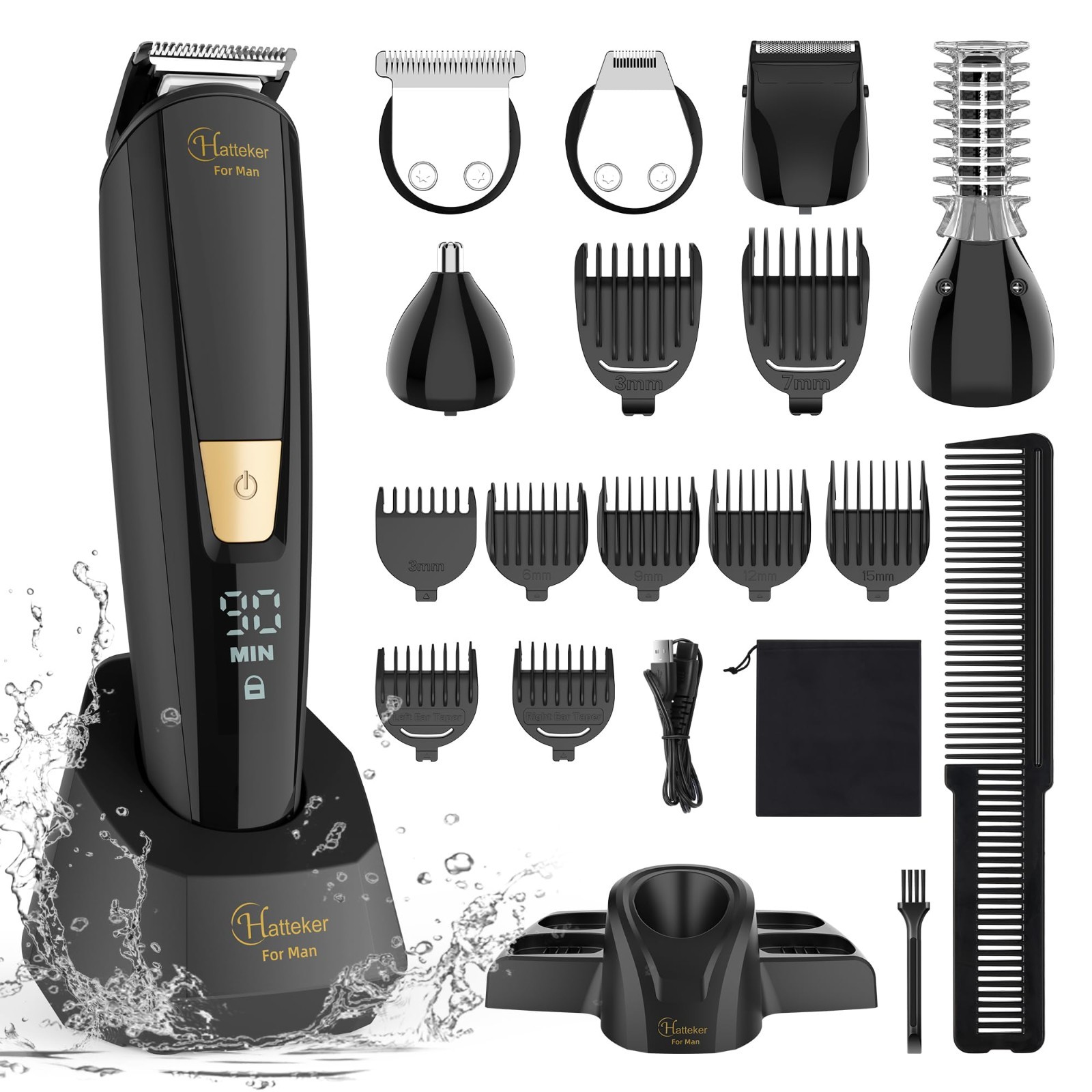 6-in-1 Waterproof Electric Grooming Kit for Men – Body Hair, Beard & Groin Trimm