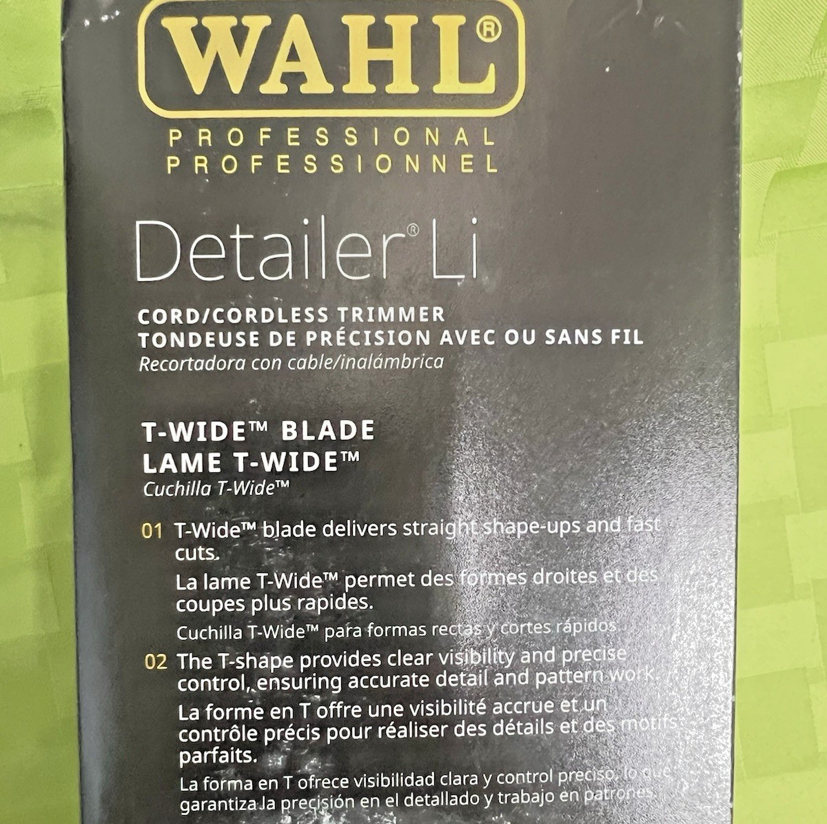 WAHL CORDLESS DETAILER LI EXTREMELY CLOSE T-WIDE BLADE 100 MIN RUN TIME # 08171