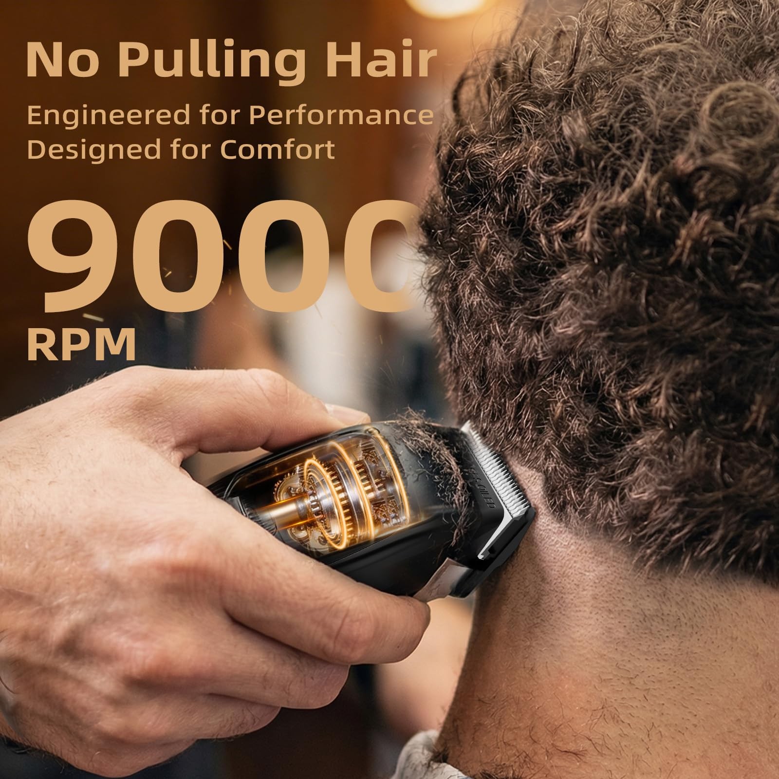 Ufree Hair Clippers for Men, 9000 RPM Brushless Motor, DLC Blades, 5 Speeds