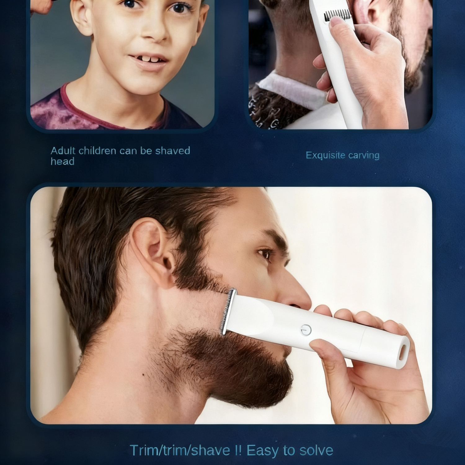 Men Electric Beard Trimmer Hair Clippers Cutting Mustache Barber Shaving Machine