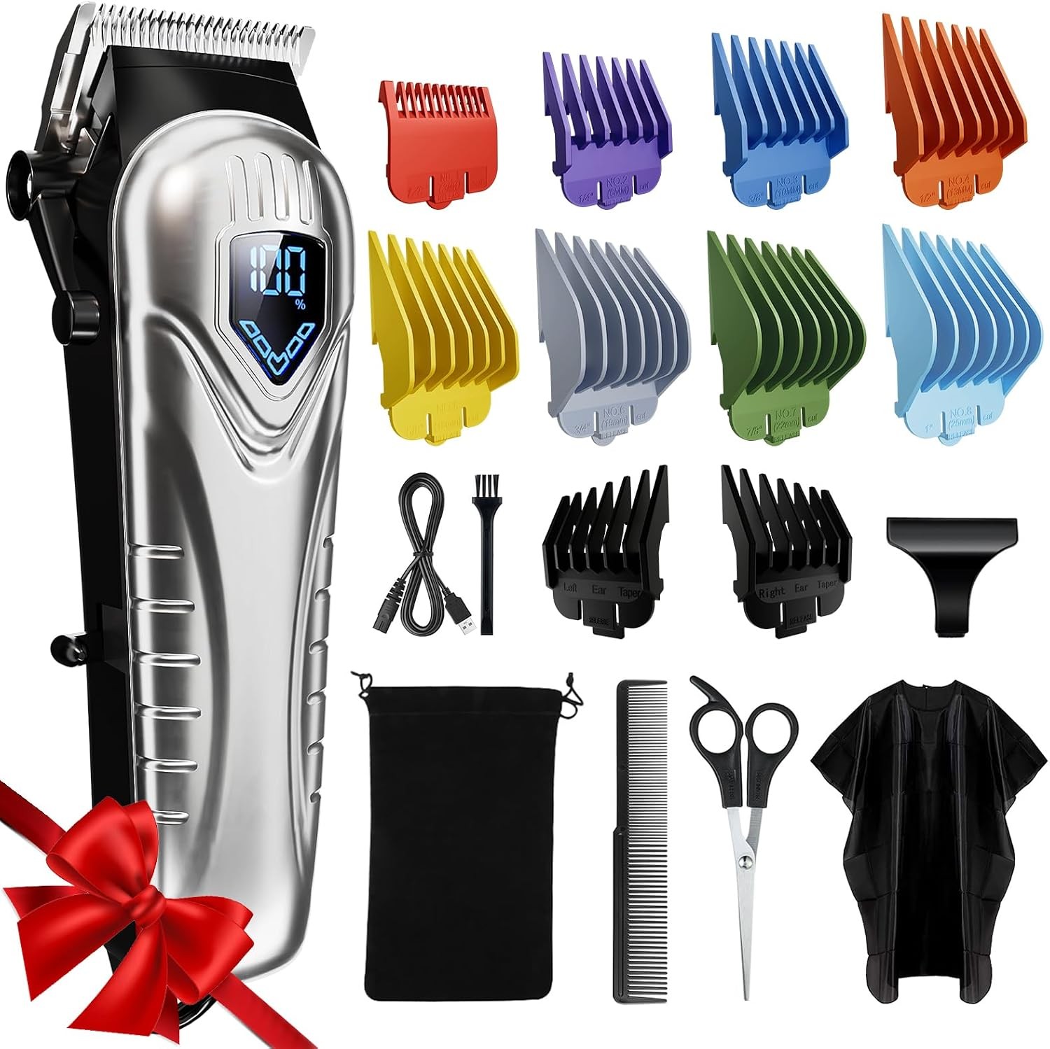 Low Noise LED Cordless Hair Clipper Grooming Kit For Men Women