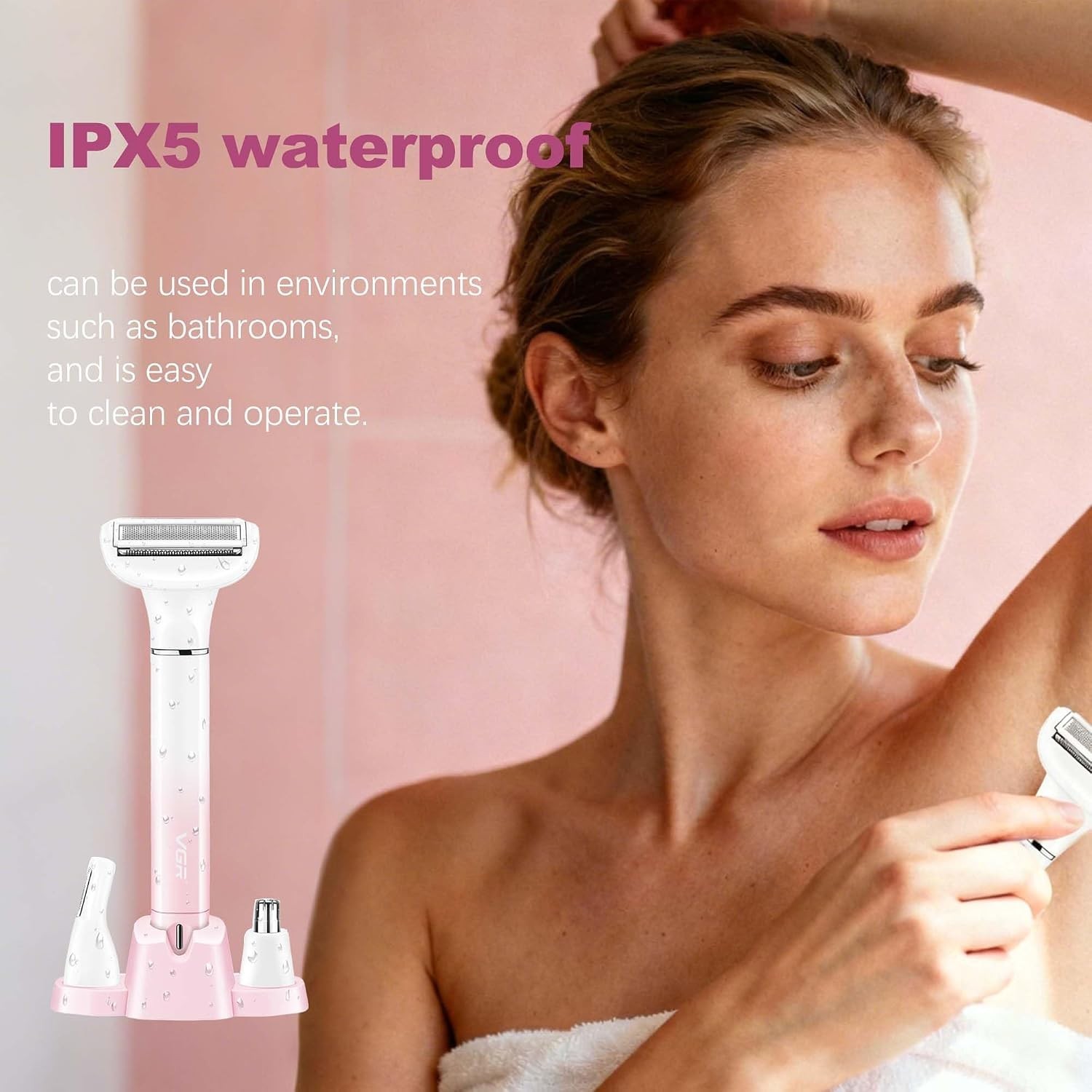 VGR 3-in-1 Women’s Electric Razor Bikini Trimmer Rechargeable Waterproof Shaver