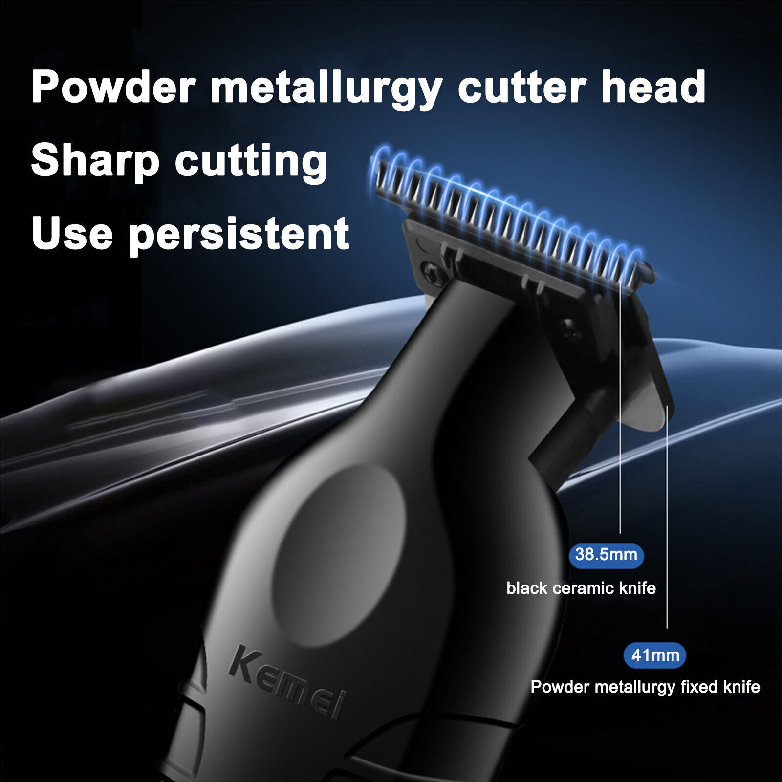 Kemei Electric Hair Clipper Barber Cordless Hair Trimmer 0mm Zero Gapped Carving