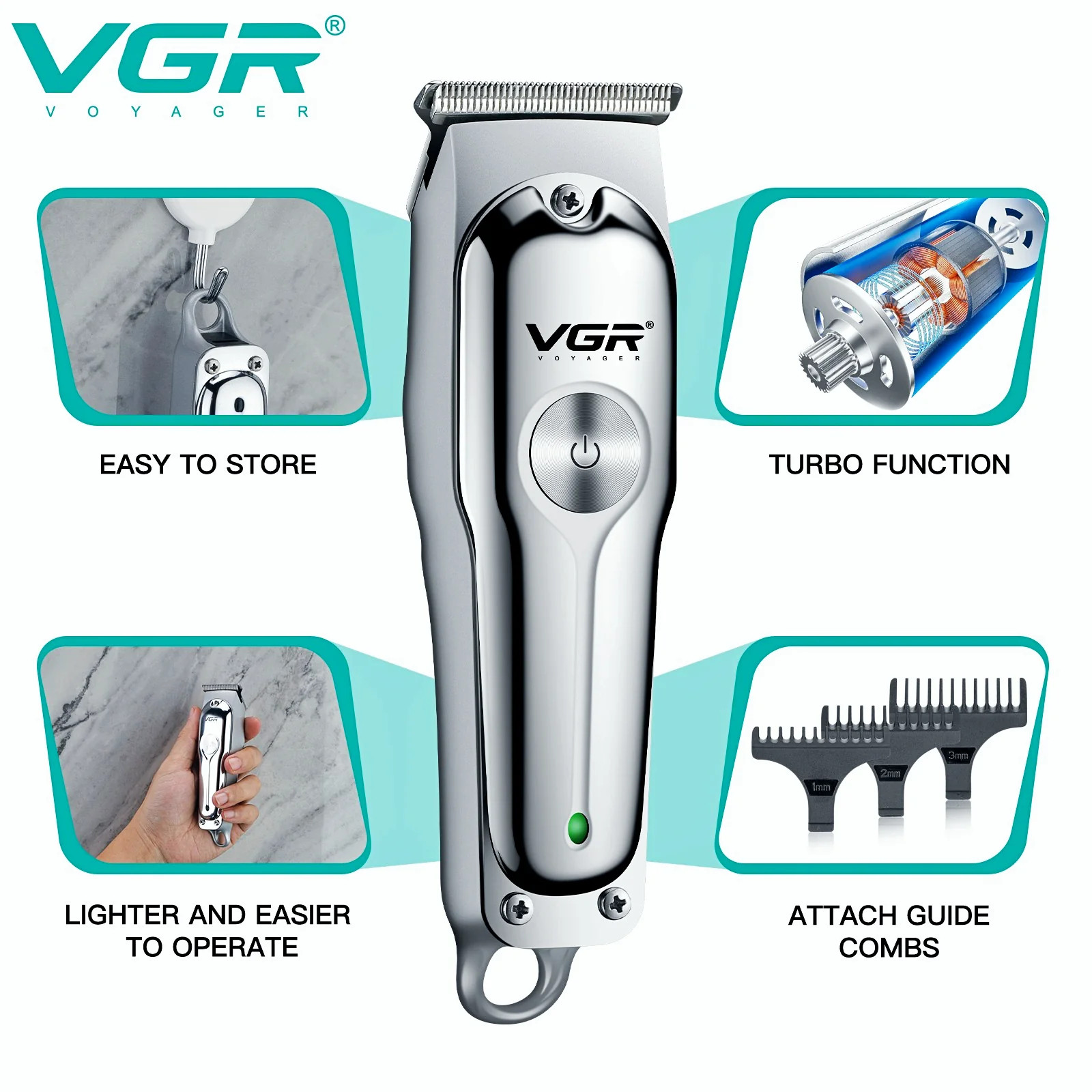 VGR V-071 Hair Cutting Machine Electric Hair Clipper Professional Haircut Machin
