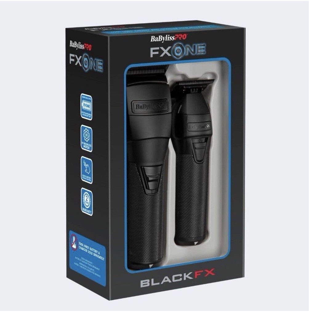 BaBylissPRO® FXONE BlackFX Clipper & Trimmer Prepack – BATTERY INCLUDED